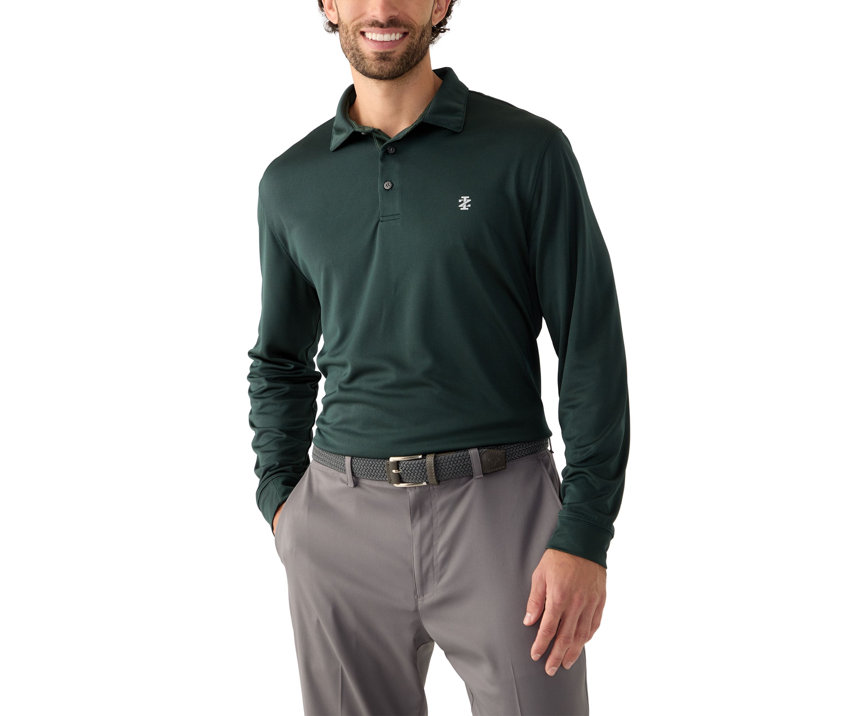 SwingFlex Elite – Long Sleeve Jacquard Polo Shirt