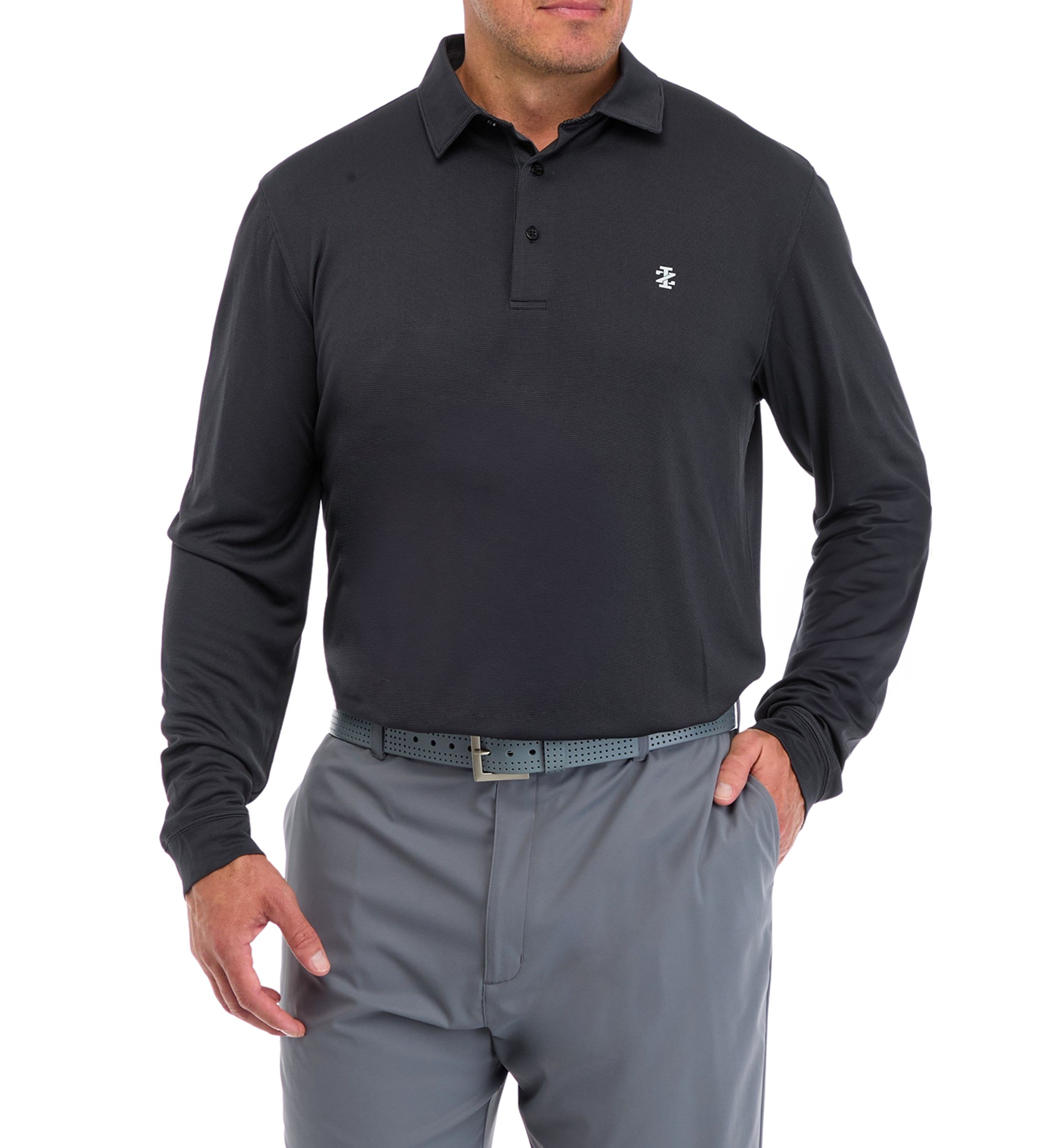 Big & Tall Long Sleeve Solid Birdseye Polo Shirt