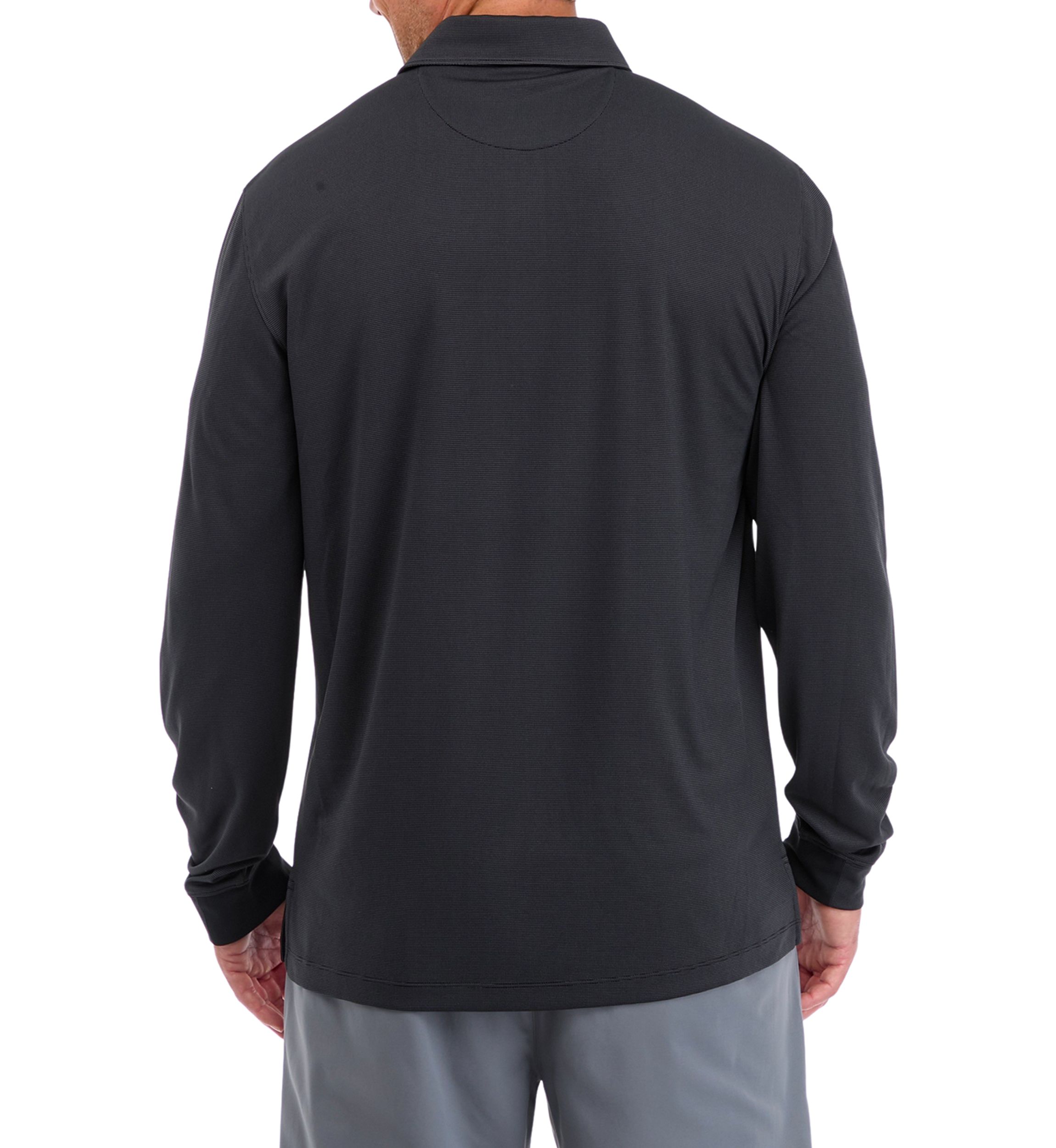 Big & Tall Long Sleeve Solid Birdseye Polo Shirt