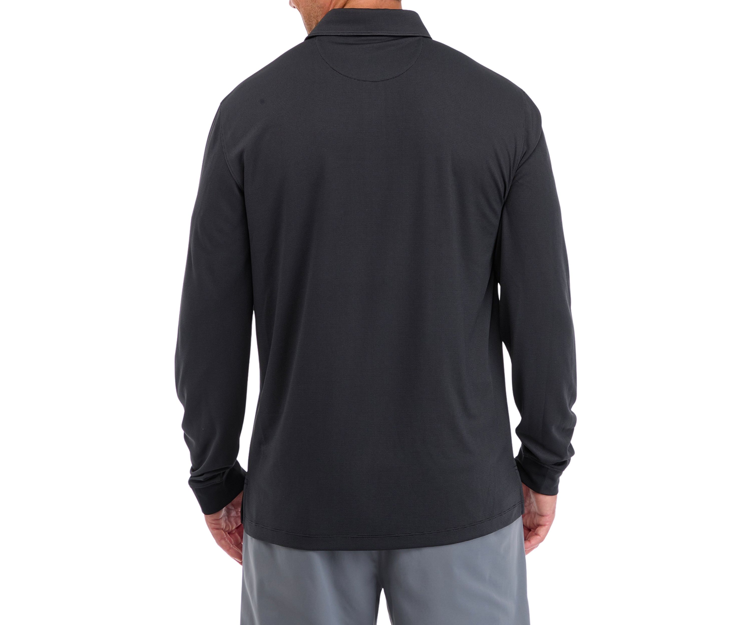 Big & Tall Long Sleeve Solid Birdseye Polo Shirt