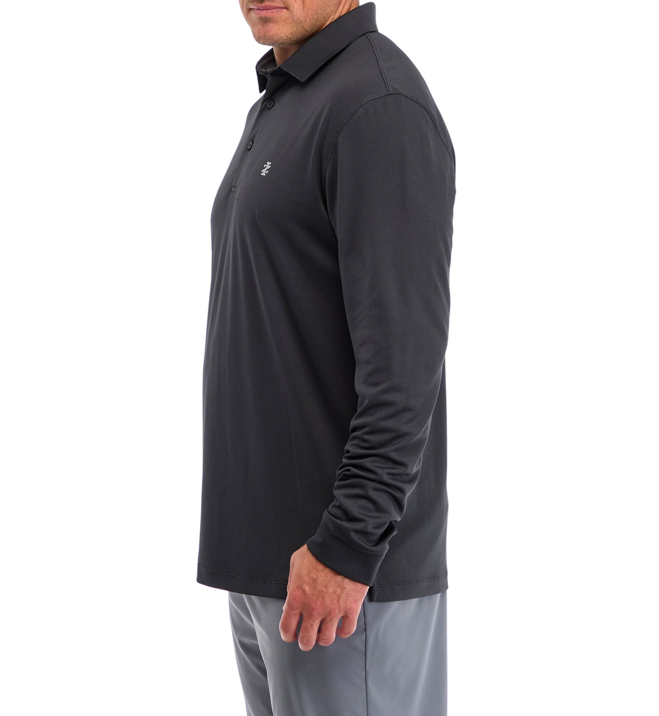 Big & Tall Long Sleeve Solid Birdseye Polo Shirt