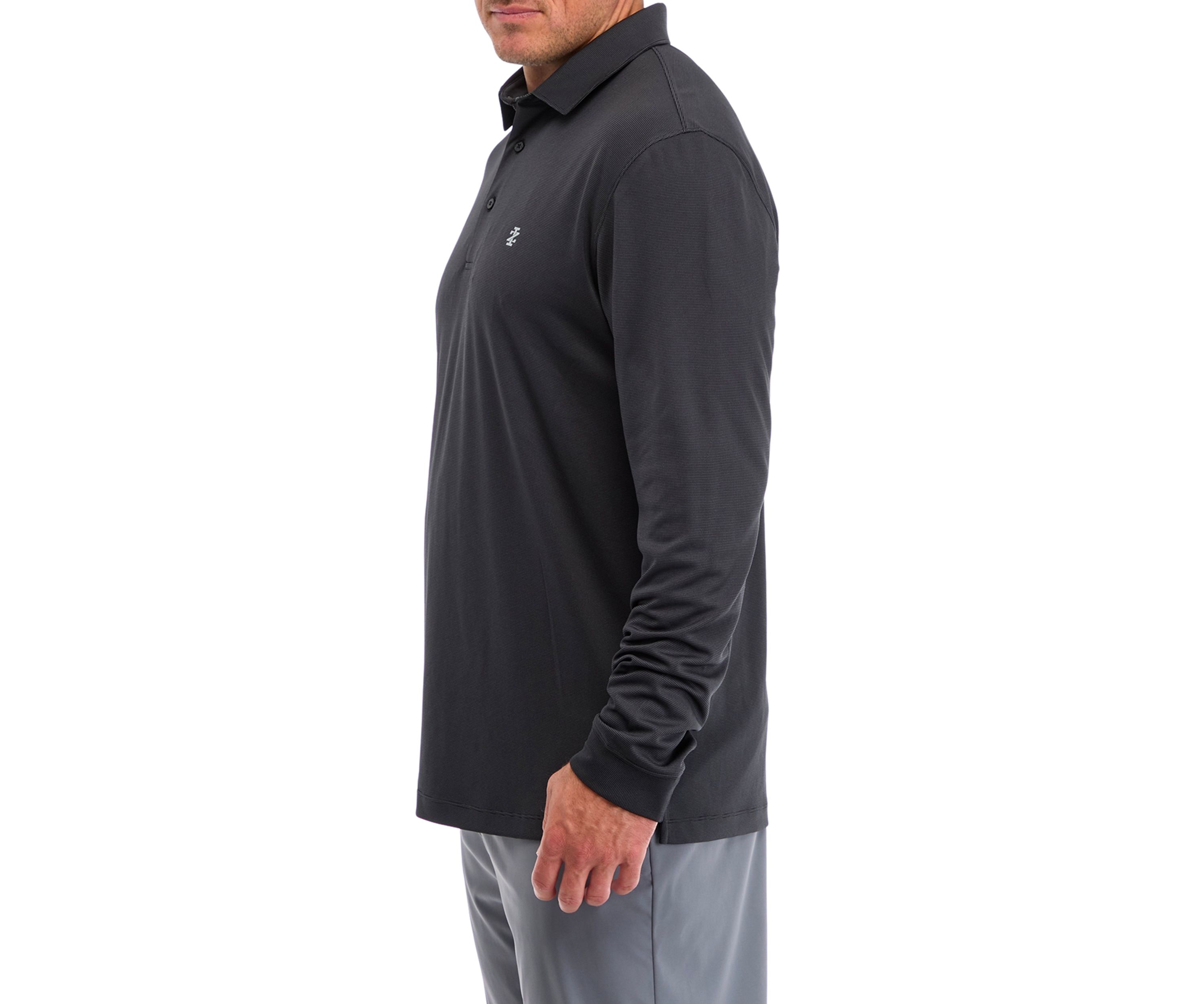 Big & Tall Long Sleeve Solid Birdseye Polo Shirt