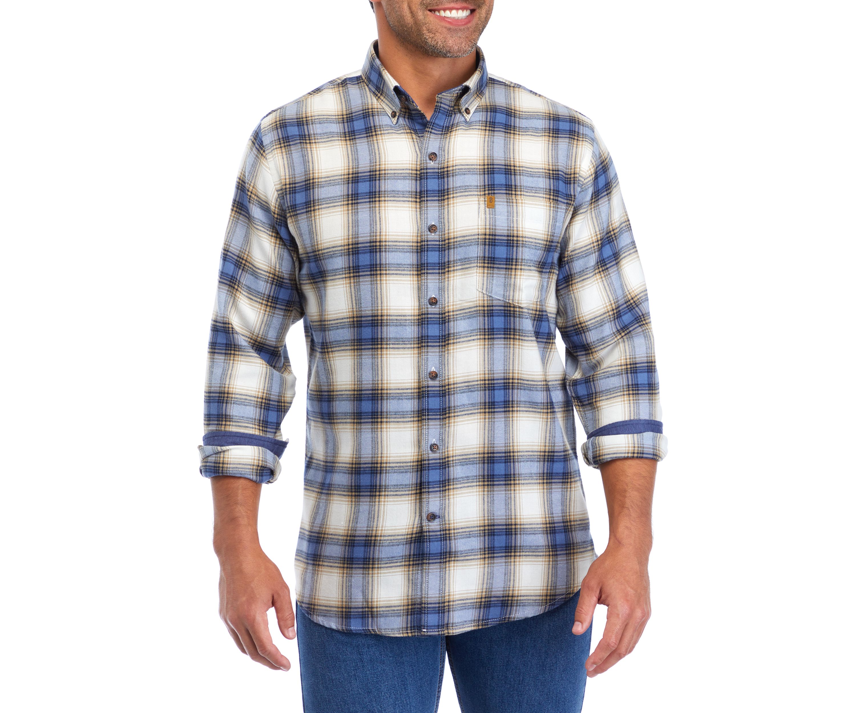 Large Plaid Flannel Button Down Shirt