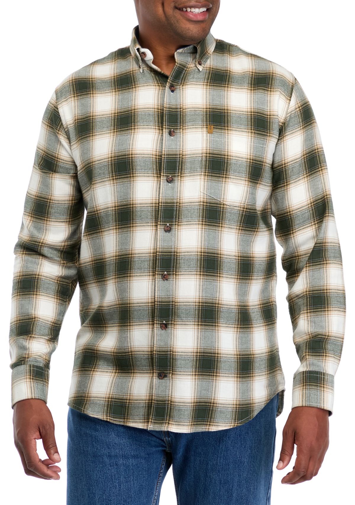 Big & Tall Long Sleeve Plaid Flannel Shirt 