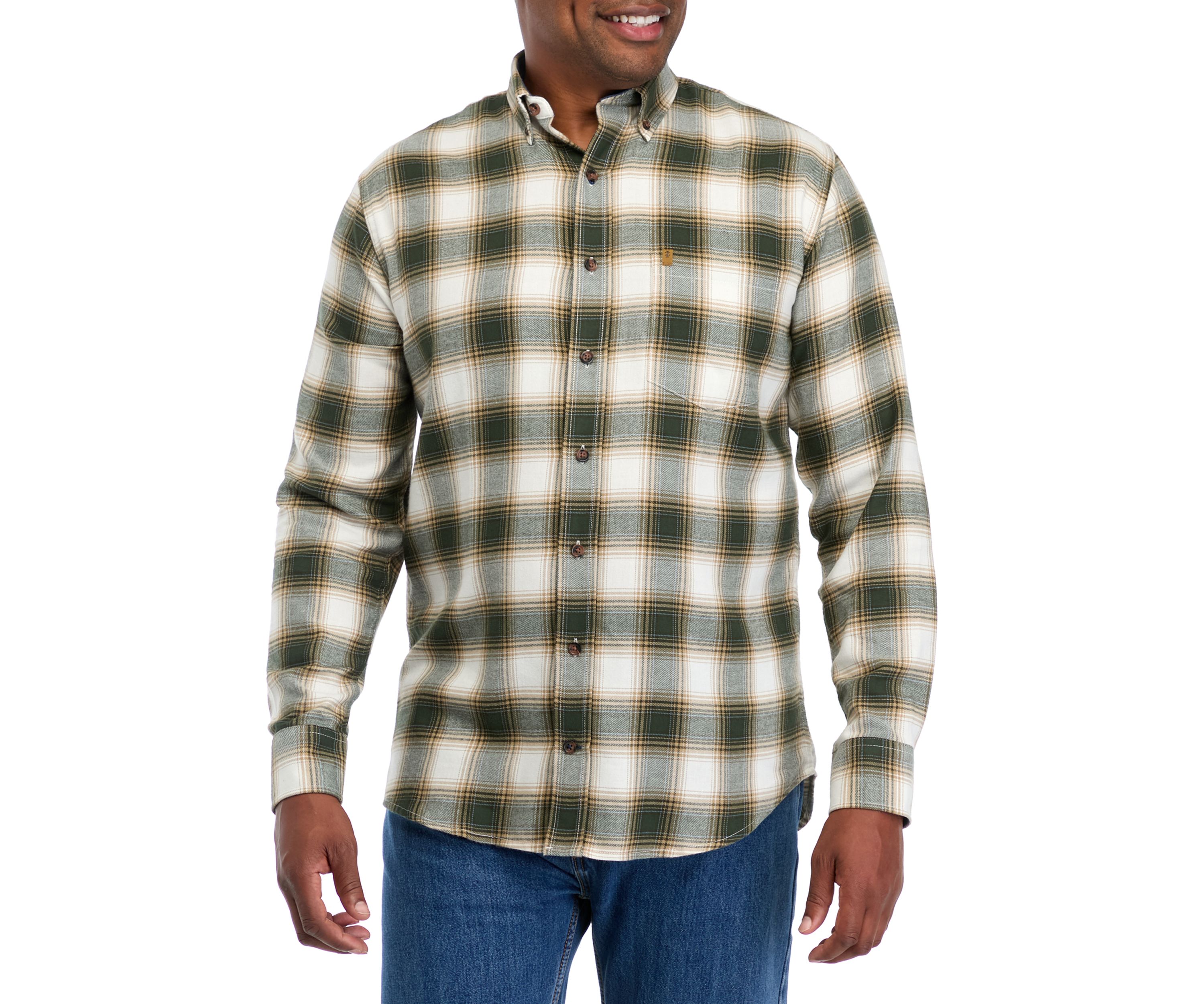 Big & Tall Long Sleeve Plaid Flannel Shirt 