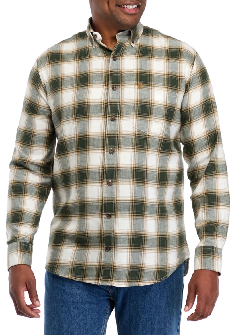 Big & Tall Long Sleeve Plaid Flannel Shirt 