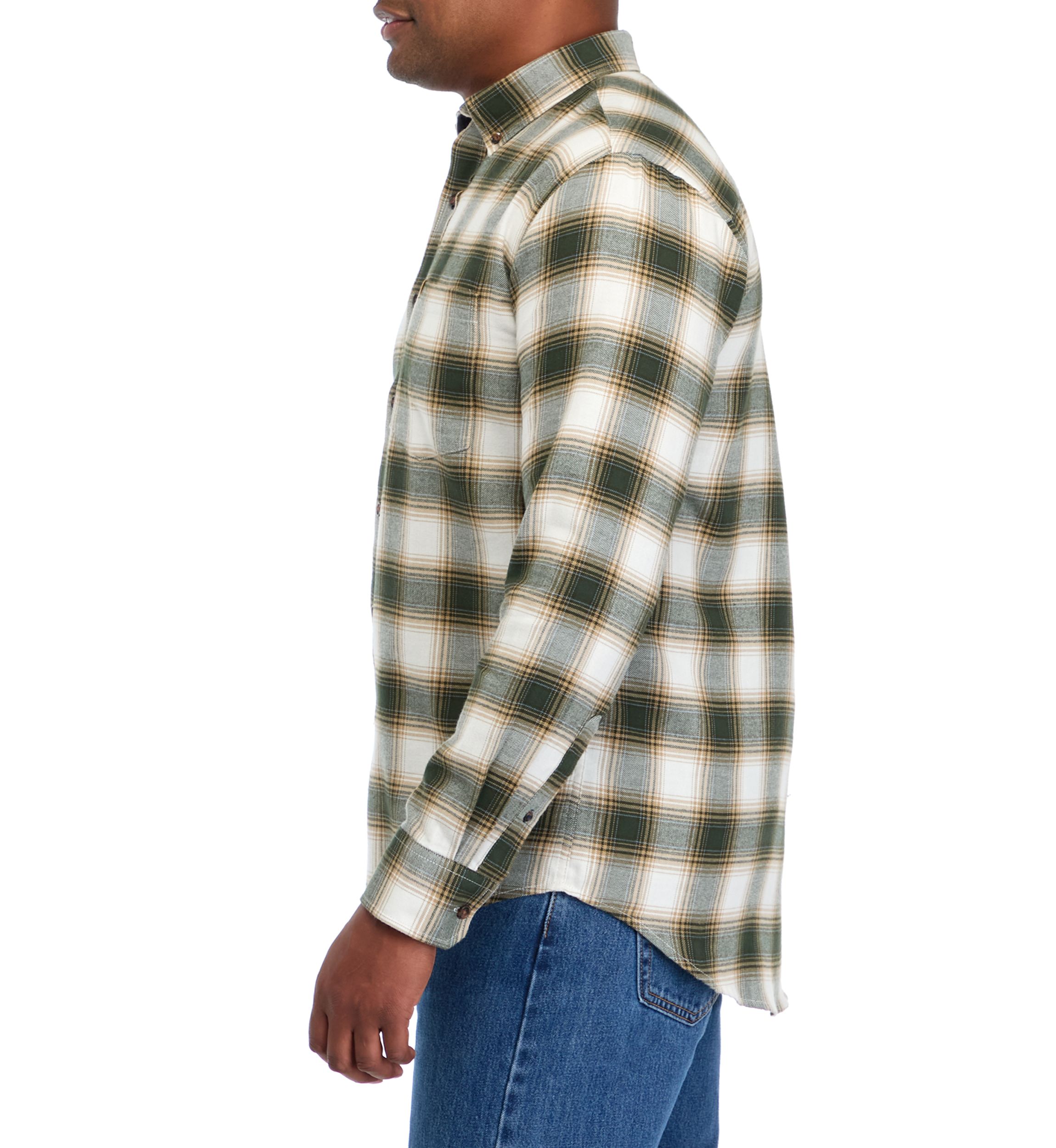 Big & Tall Long Sleeve Plaid Flannel Shirt 