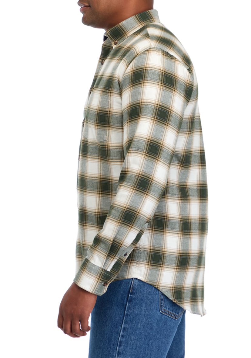Big & Tall Long Sleeve Plaid Flannel Shirt 