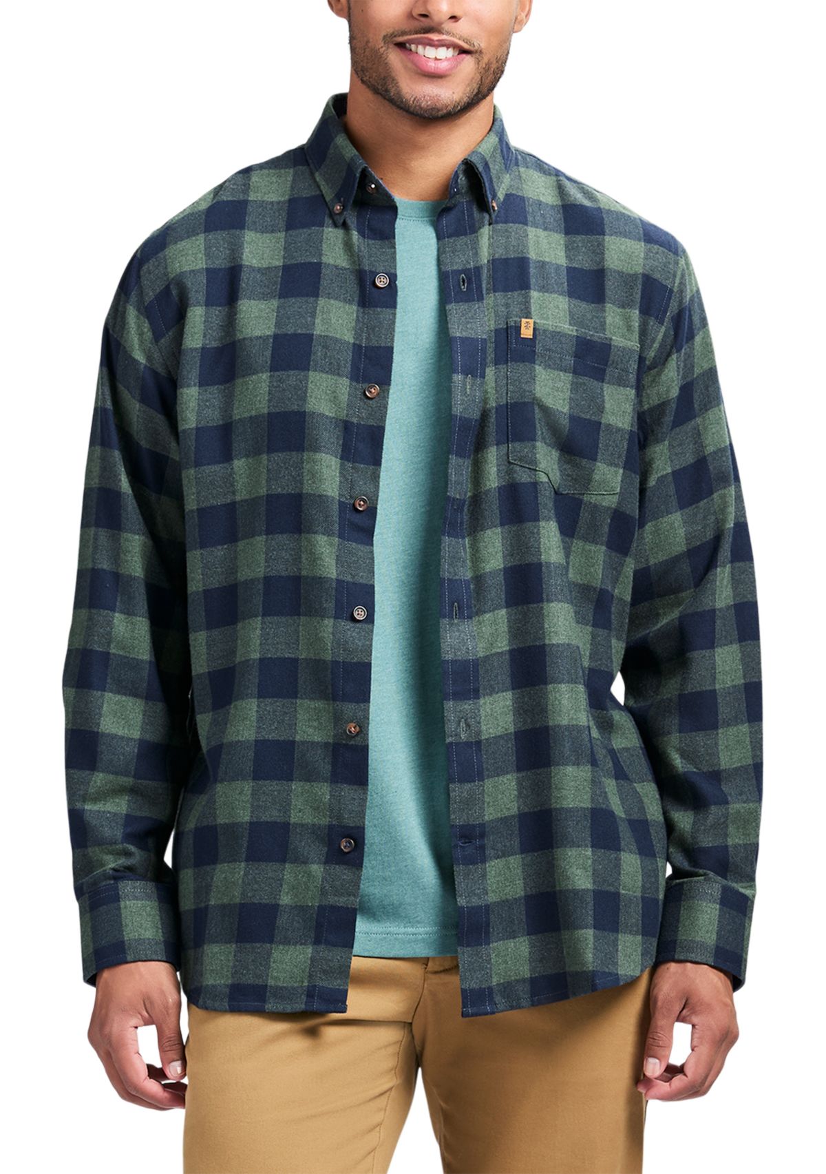 Gingham Printed Button Down Flannel Shirt