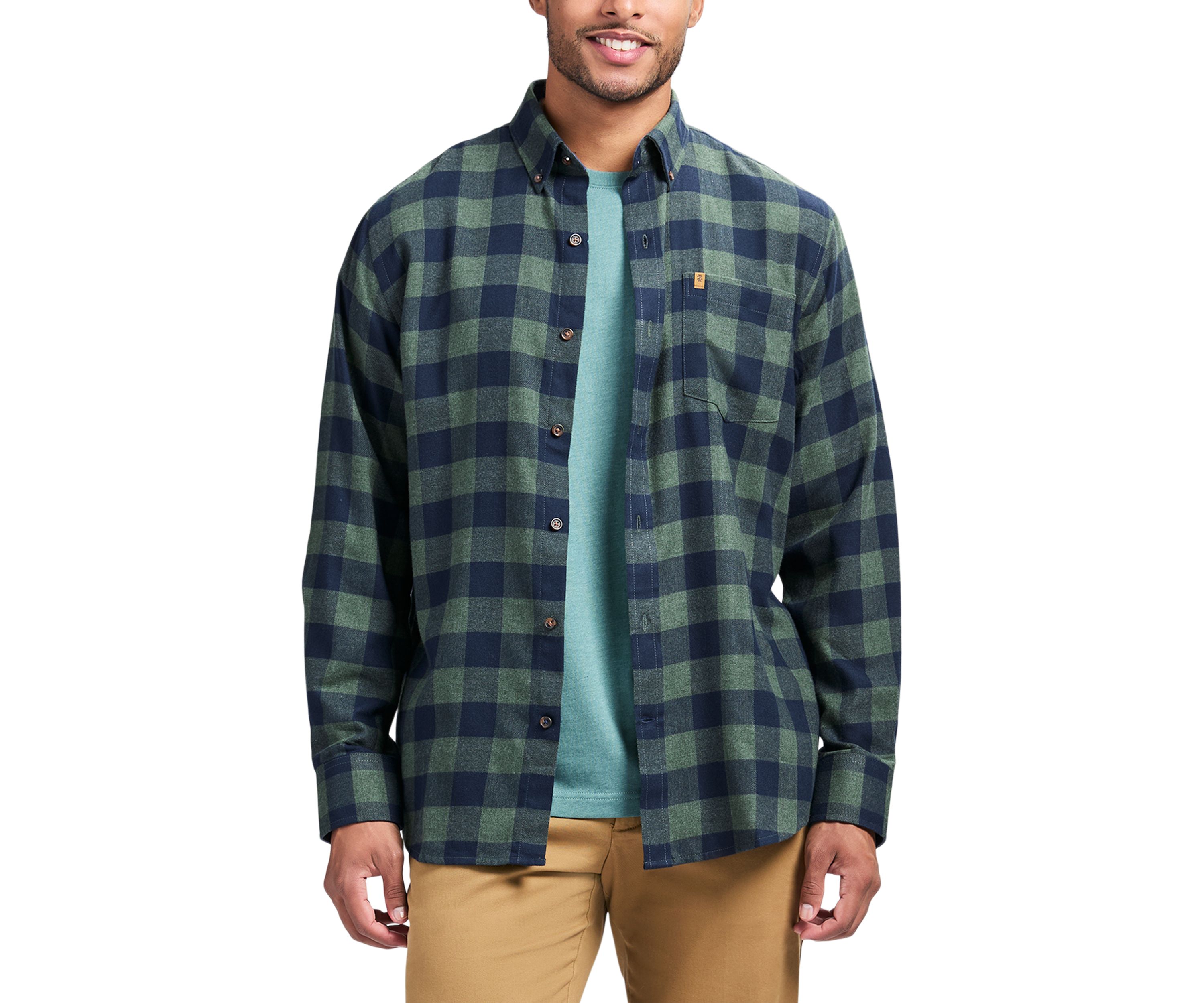 Gingham Printed Button Down Flannel Shirt