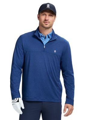 IZOD Men's SwingFlex Elite - Title Holder Â¼ Zip Pullover, Navy Blue, Medium