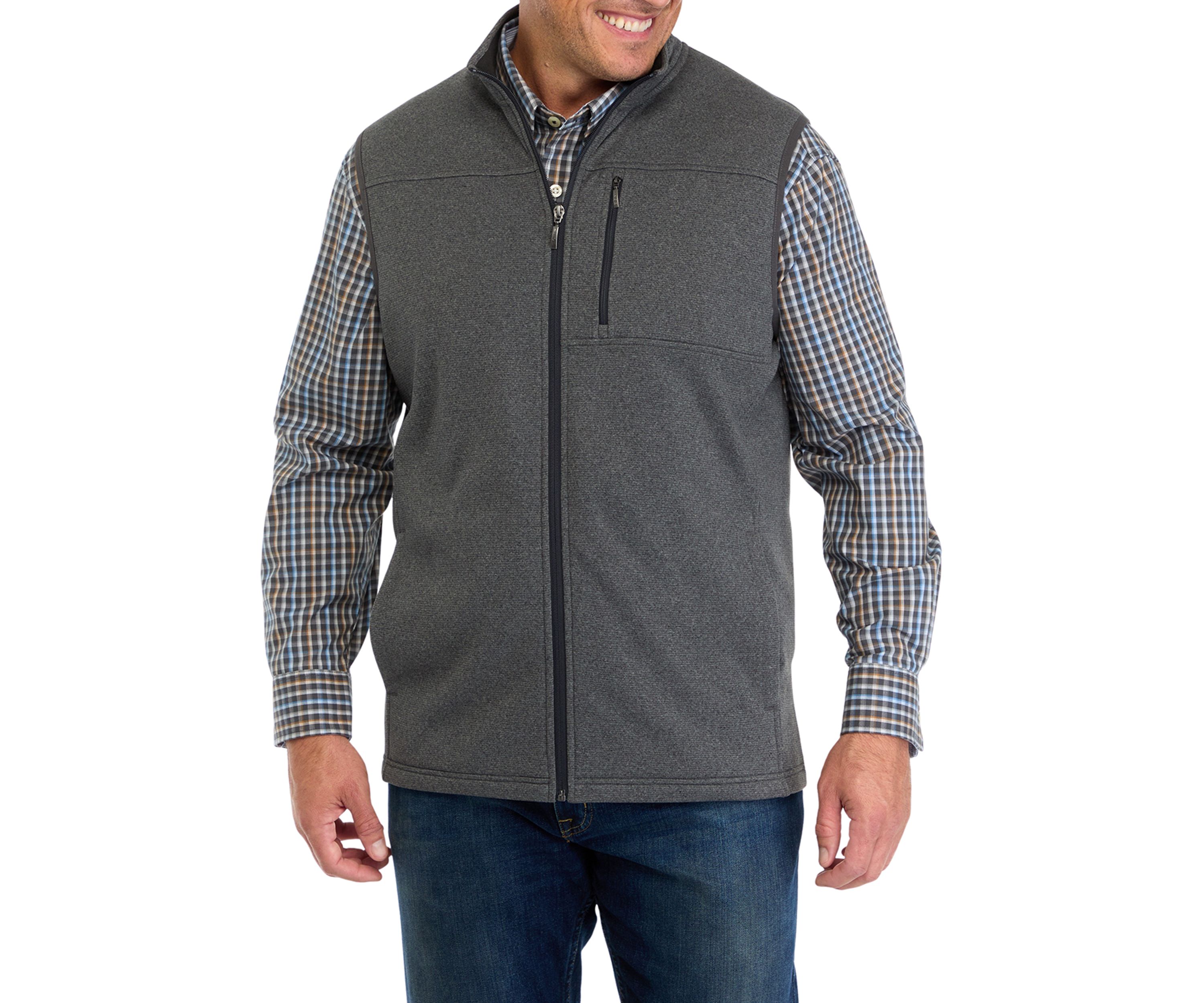 Big & Tall Striped Fleece Vest