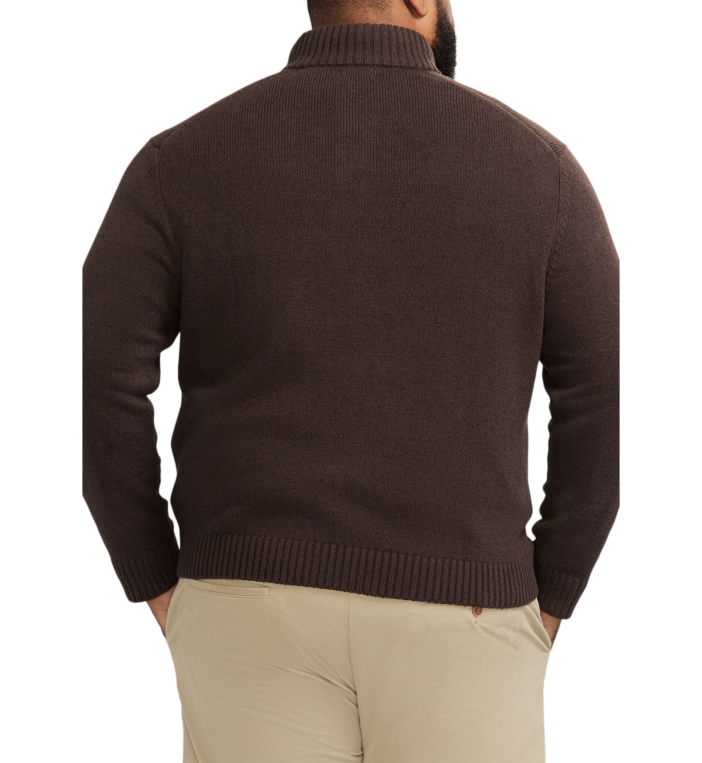 Big & Tall Classics Button Mock Sweater 