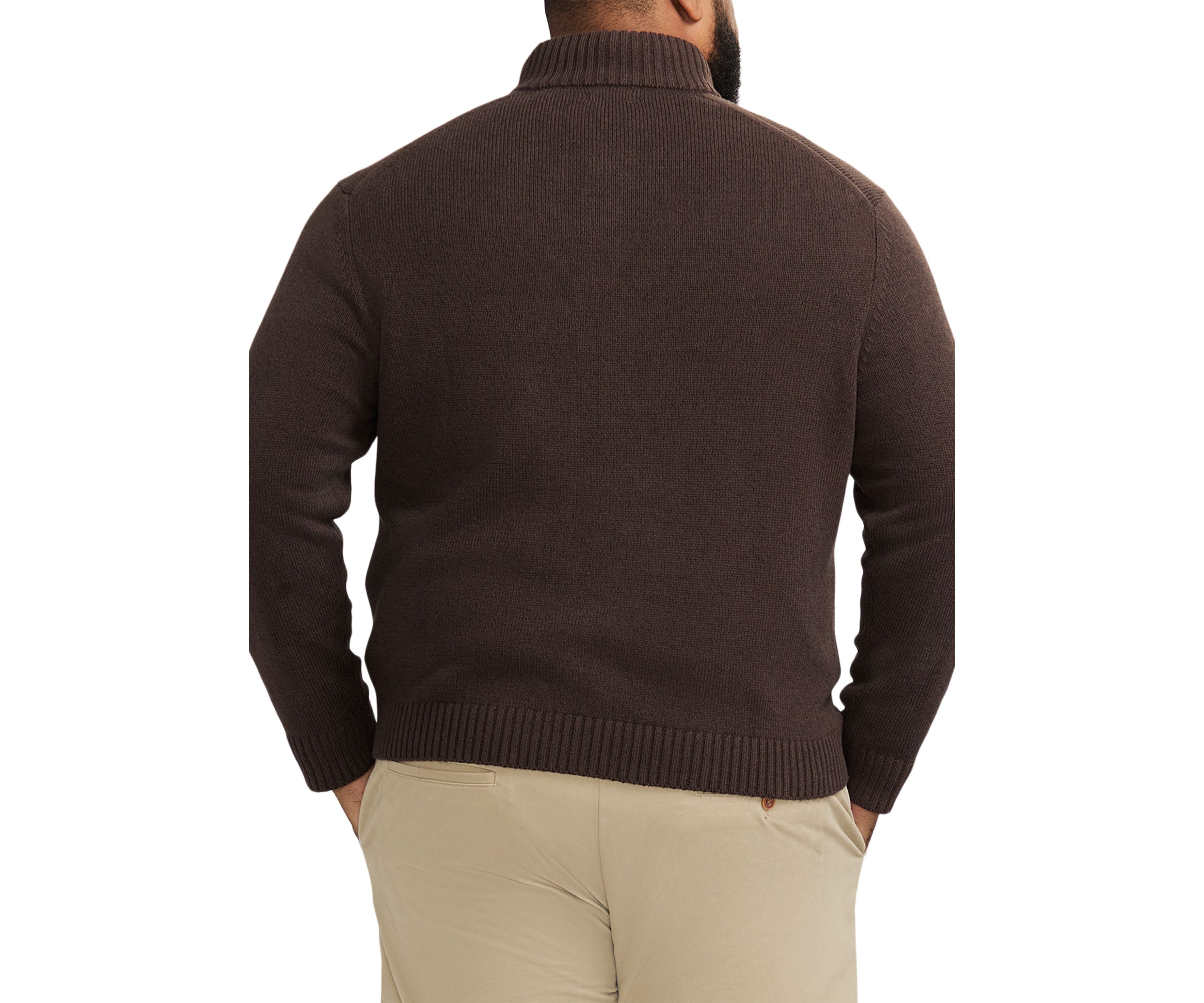 Big & Tall Classics Button Mock Sweater 