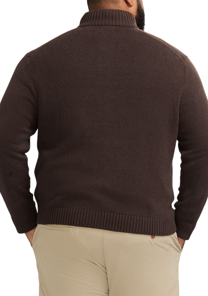Big & Tall Classics Button Mock Sweater 