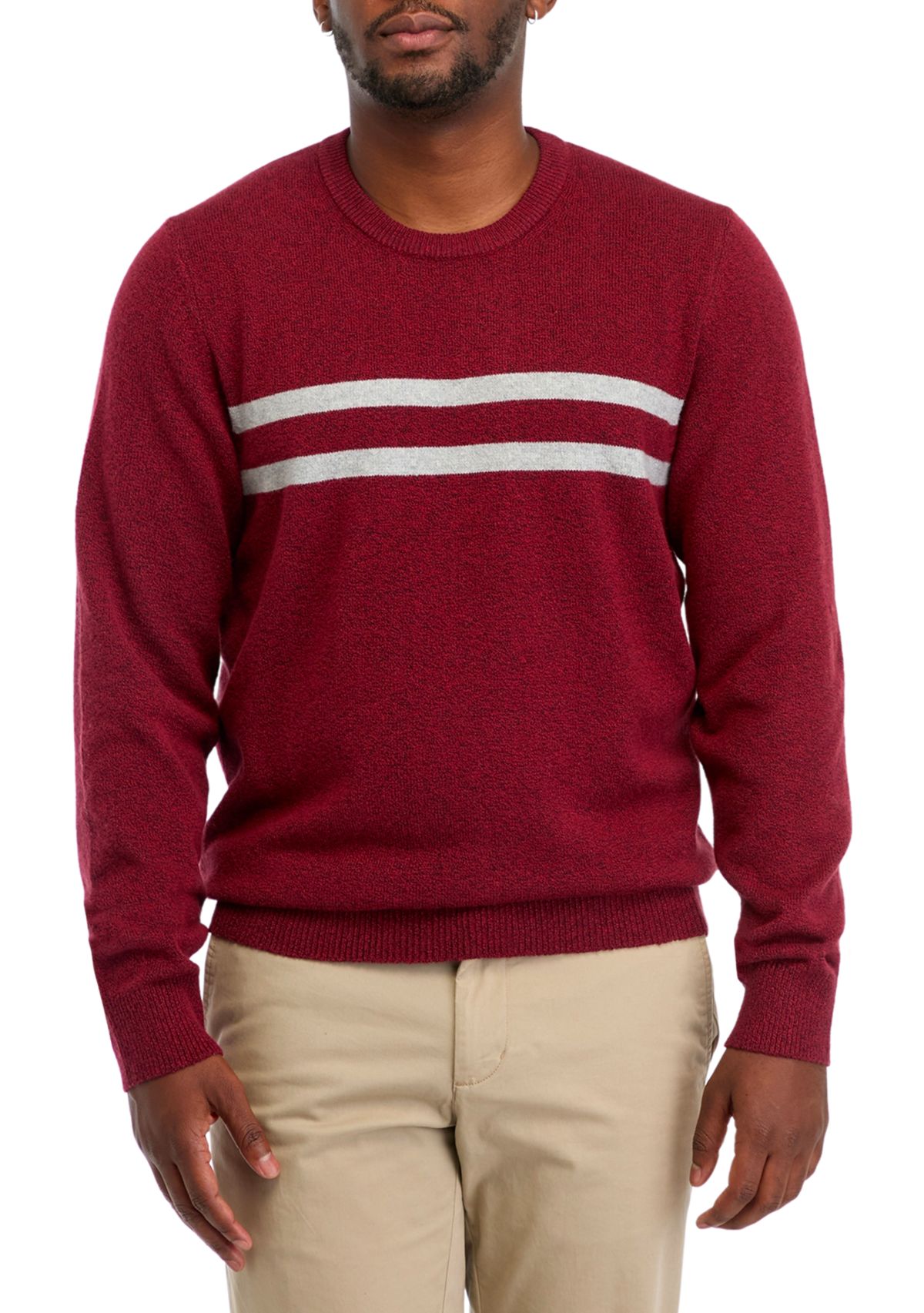 Classic Chest Stripe Crew Neck Sweater