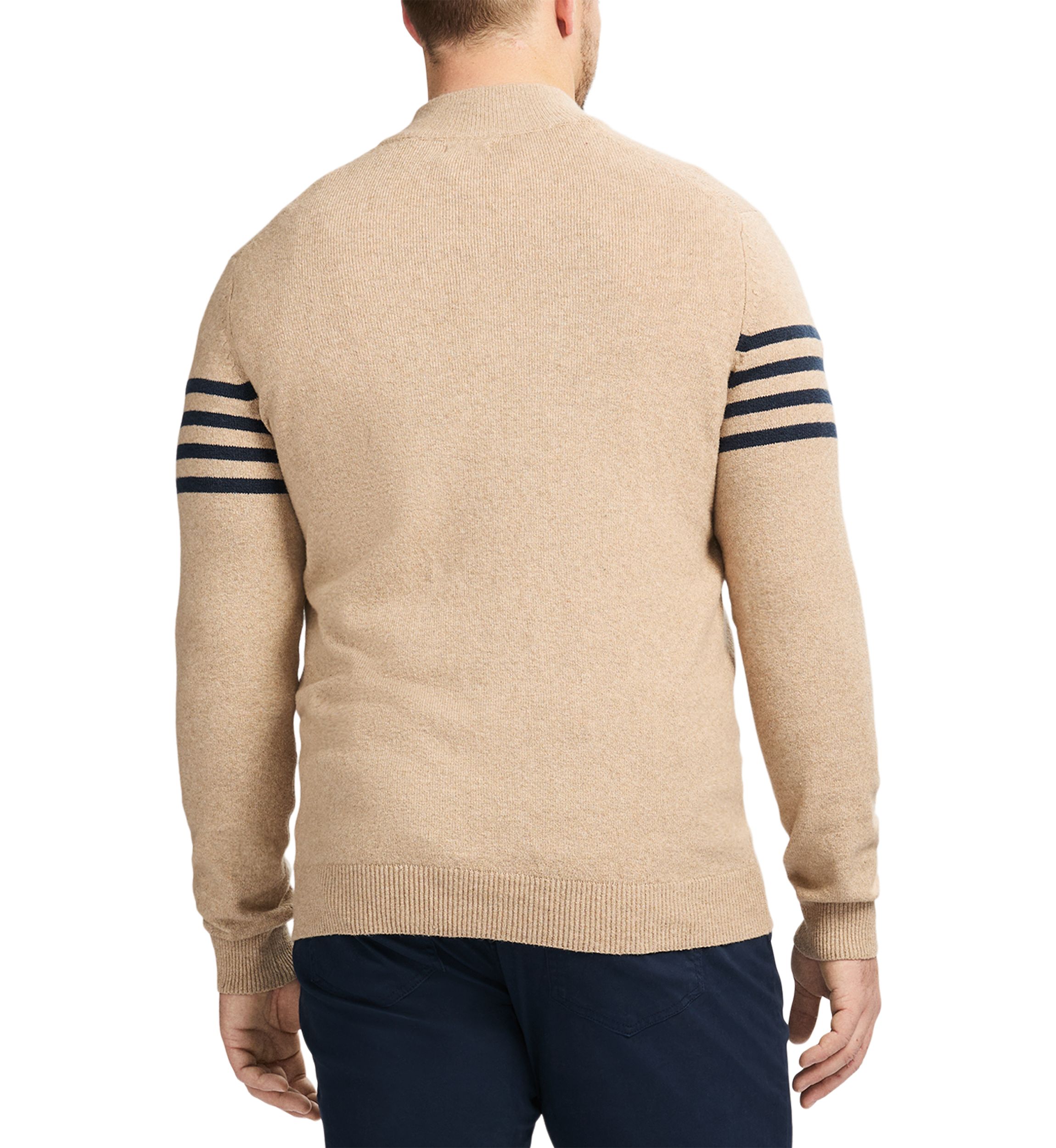 Big & Tall Classics Soft Lux Chest Stripe ¼ Zip Sweater