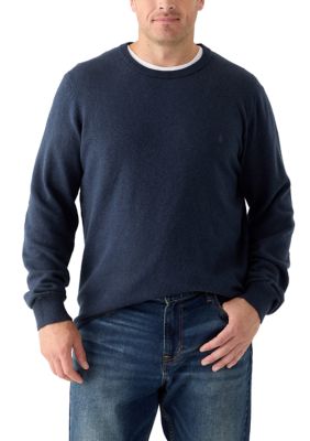IZOD Men's Big & Tall Soft Touch Jersey Crew Neck Sweater, Navy Blue, 4XL Big