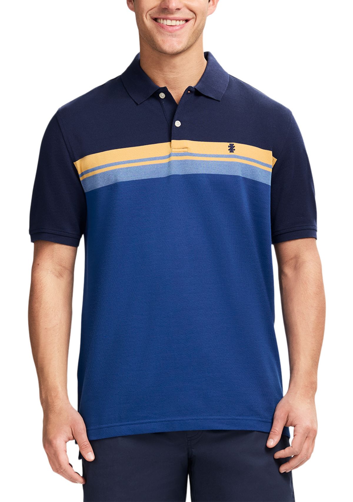 Color Block Stripe Polo Shirt