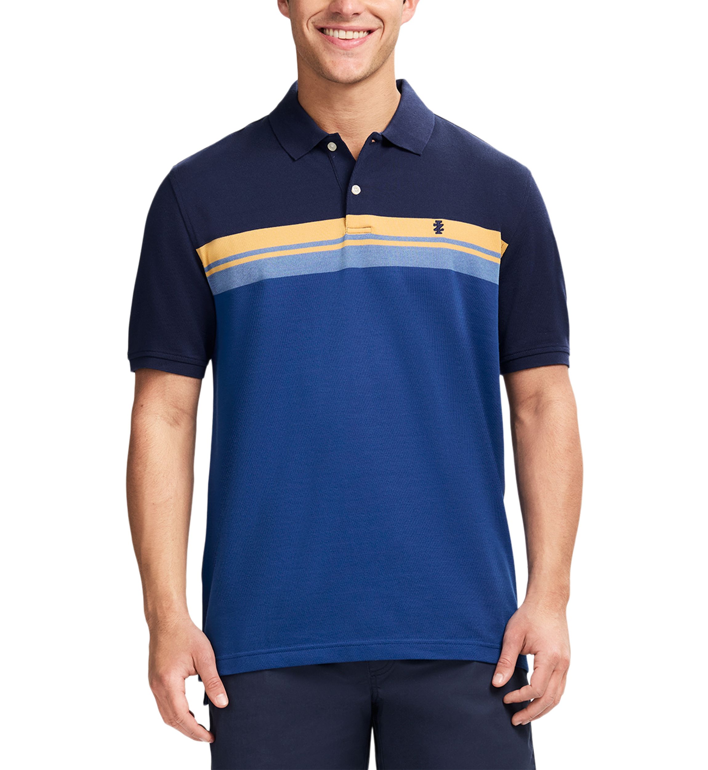 Color Block Stripe Polo Shirt