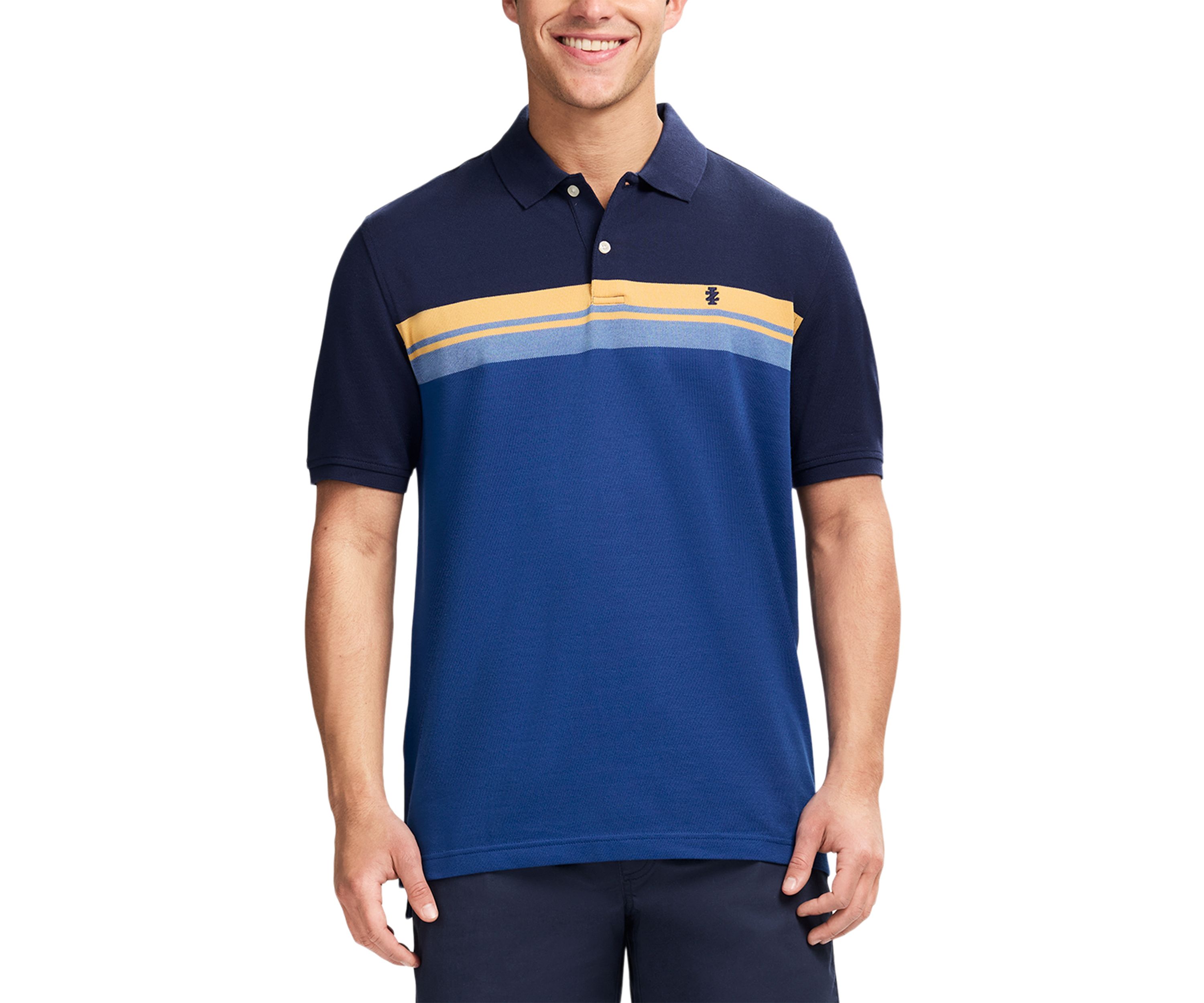 Color Block Stripe Polo Shirt