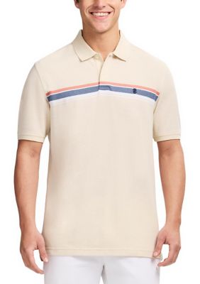 IZOD Men's Short Sleeve Advantage Chest Stripe Polo Shirt, 2XL