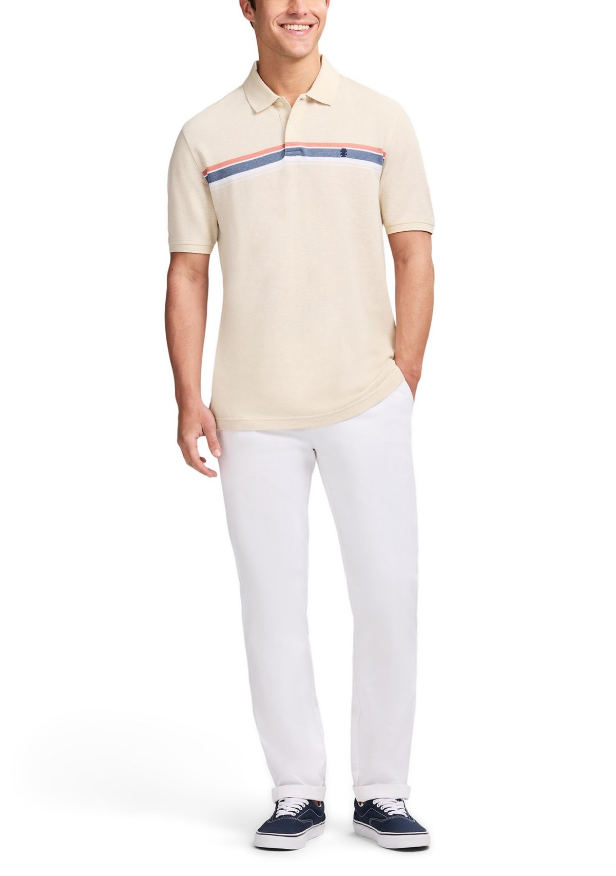 Short Sleeve Advantage Chest Stripe Polo Shirt