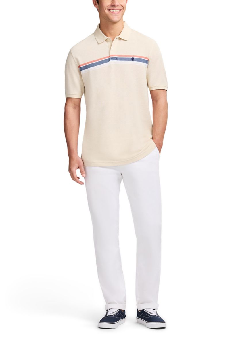 Short Sleeve Advantage Chest Stripe Polo Shirt