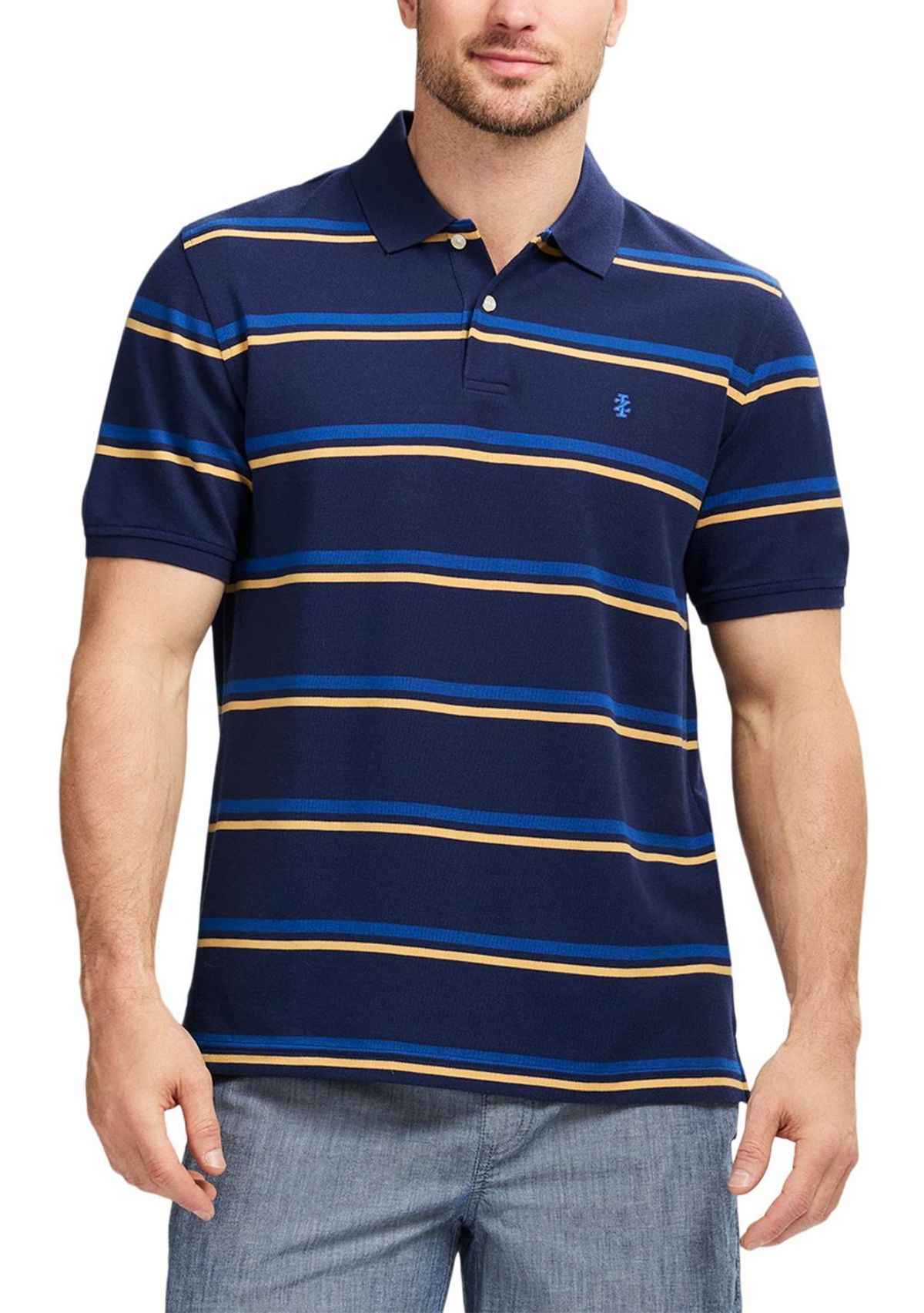Short Sleeve Advantage Stripe Polo Shirt