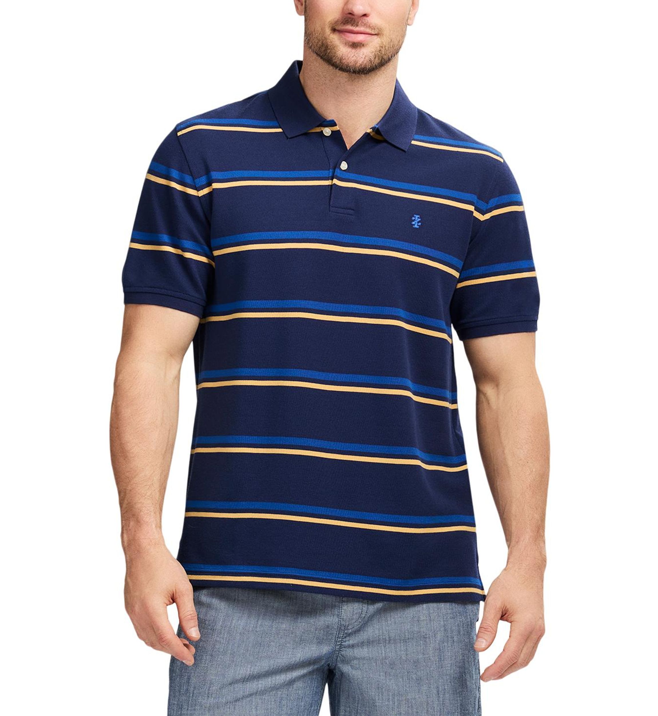 Short Sleeve Advantage Stripe Polo Shirt