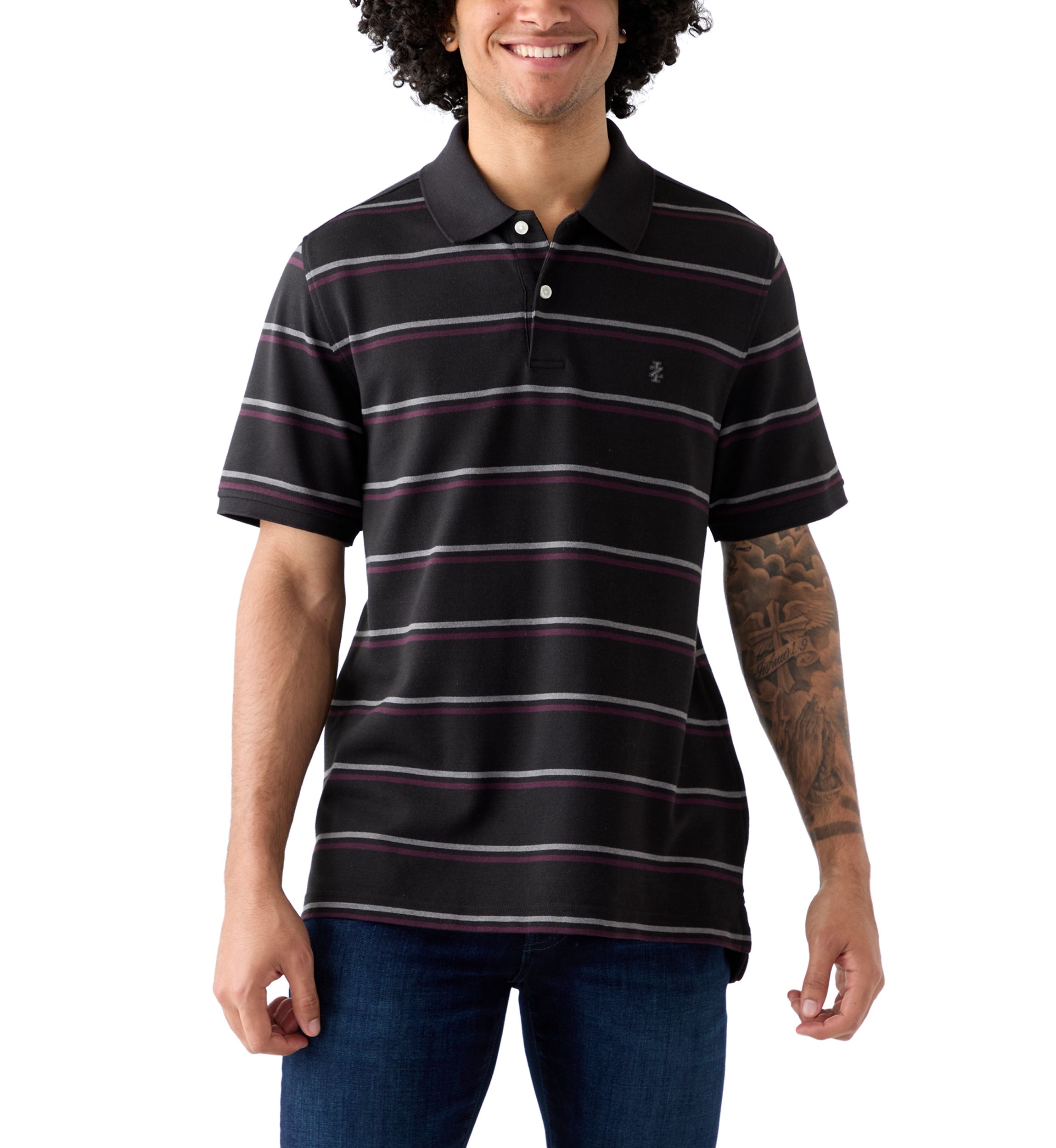 Short Sleeve Advantage Stripe Polo Shirt