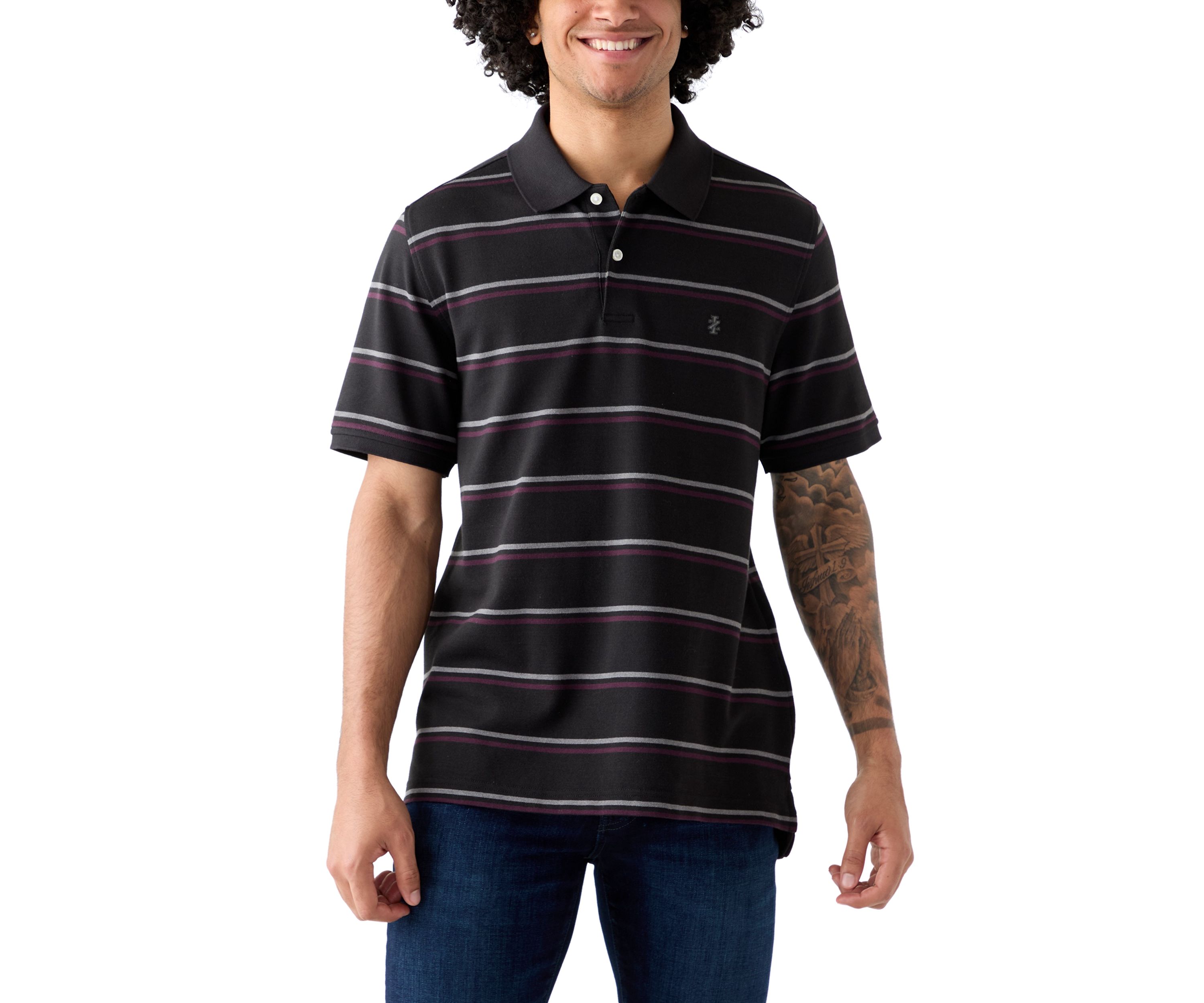 Short Sleeve Advantage Stripe Polo Shirt