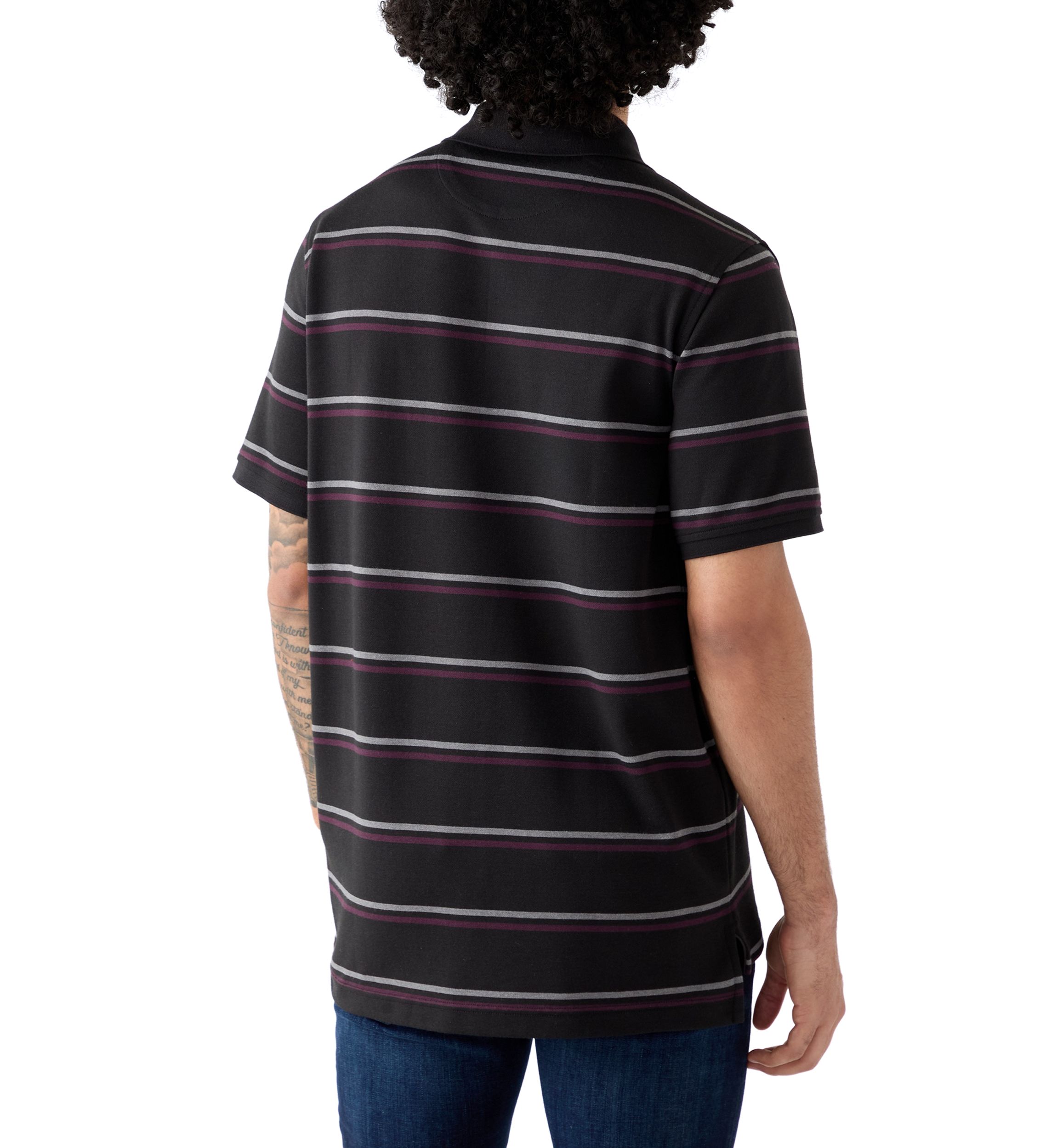 Short Sleeve Advantage Stripe Polo Shirt