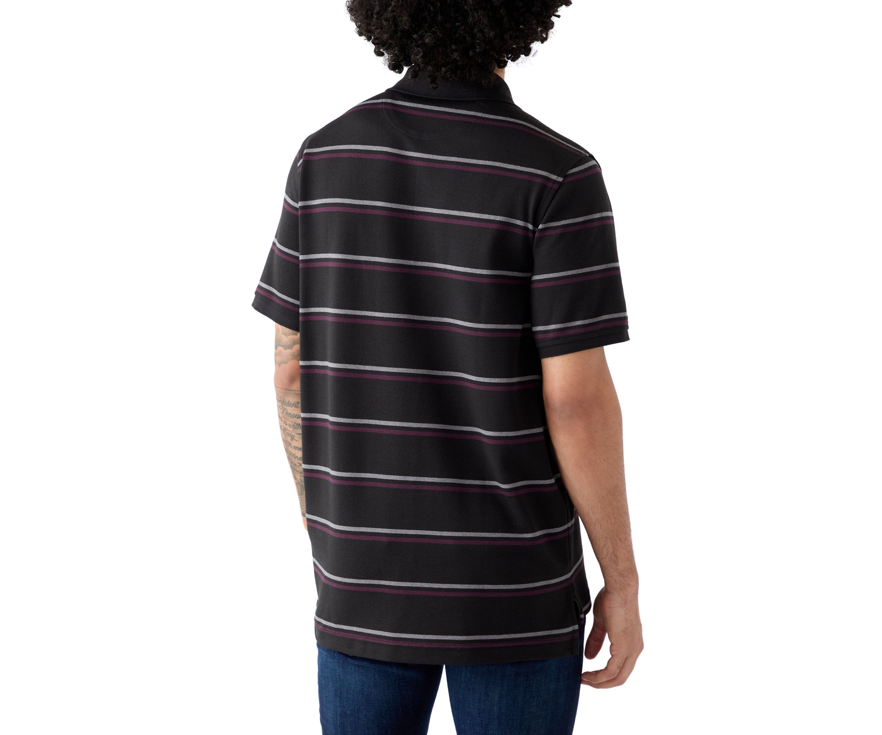 Short Sleeve Advantage Stripe Polo Shirt
