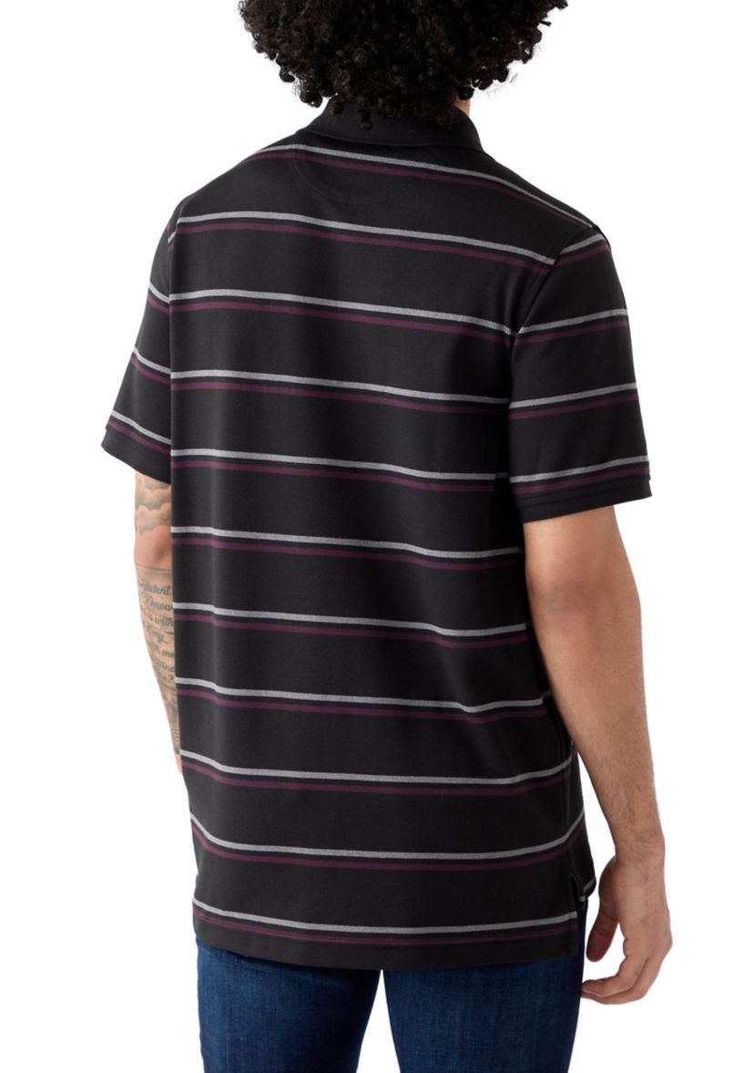 Short Sleeve Advantage Stripe Polo Shirt
