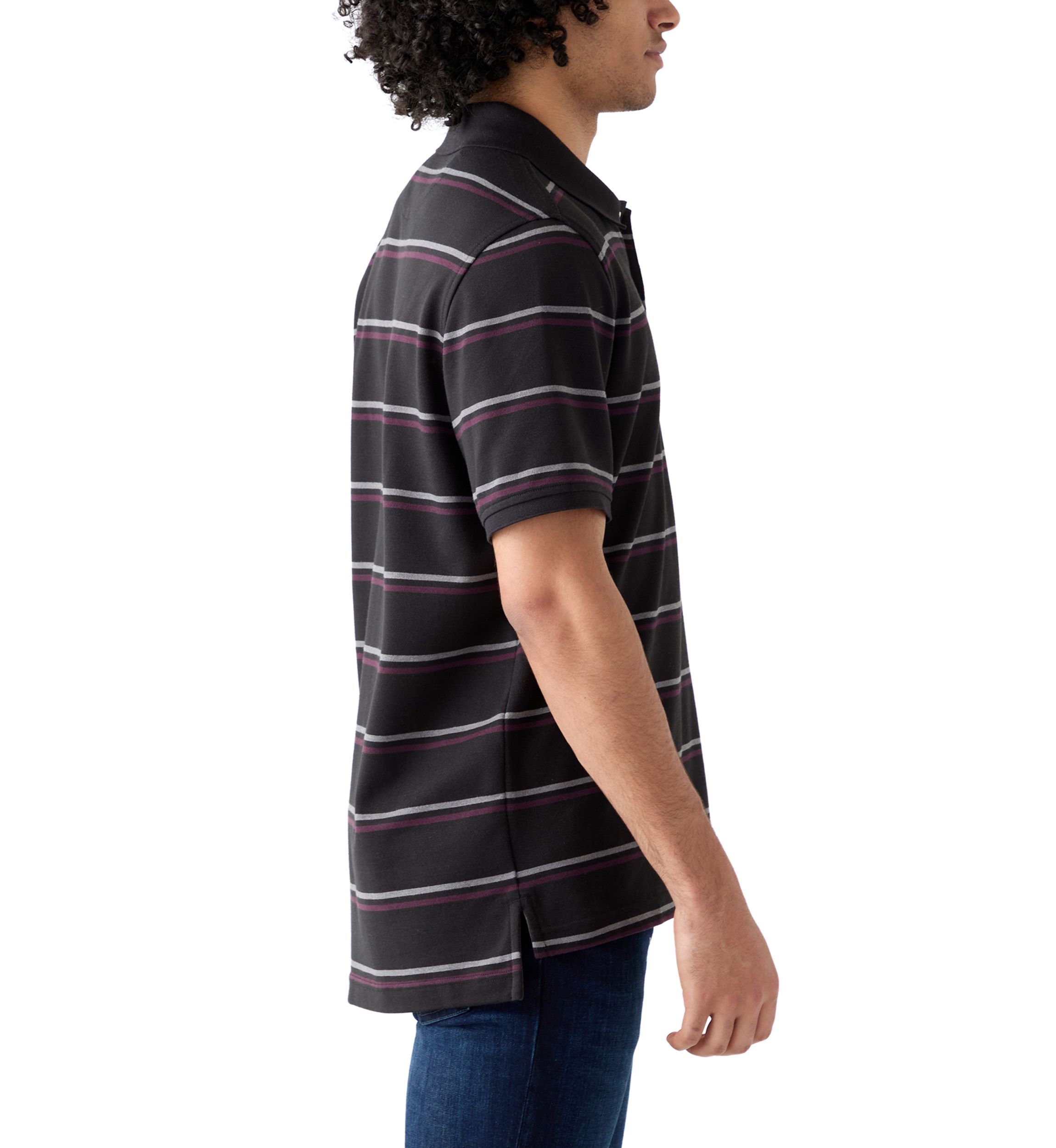Short Sleeve Advantage Stripe Polo Shirt