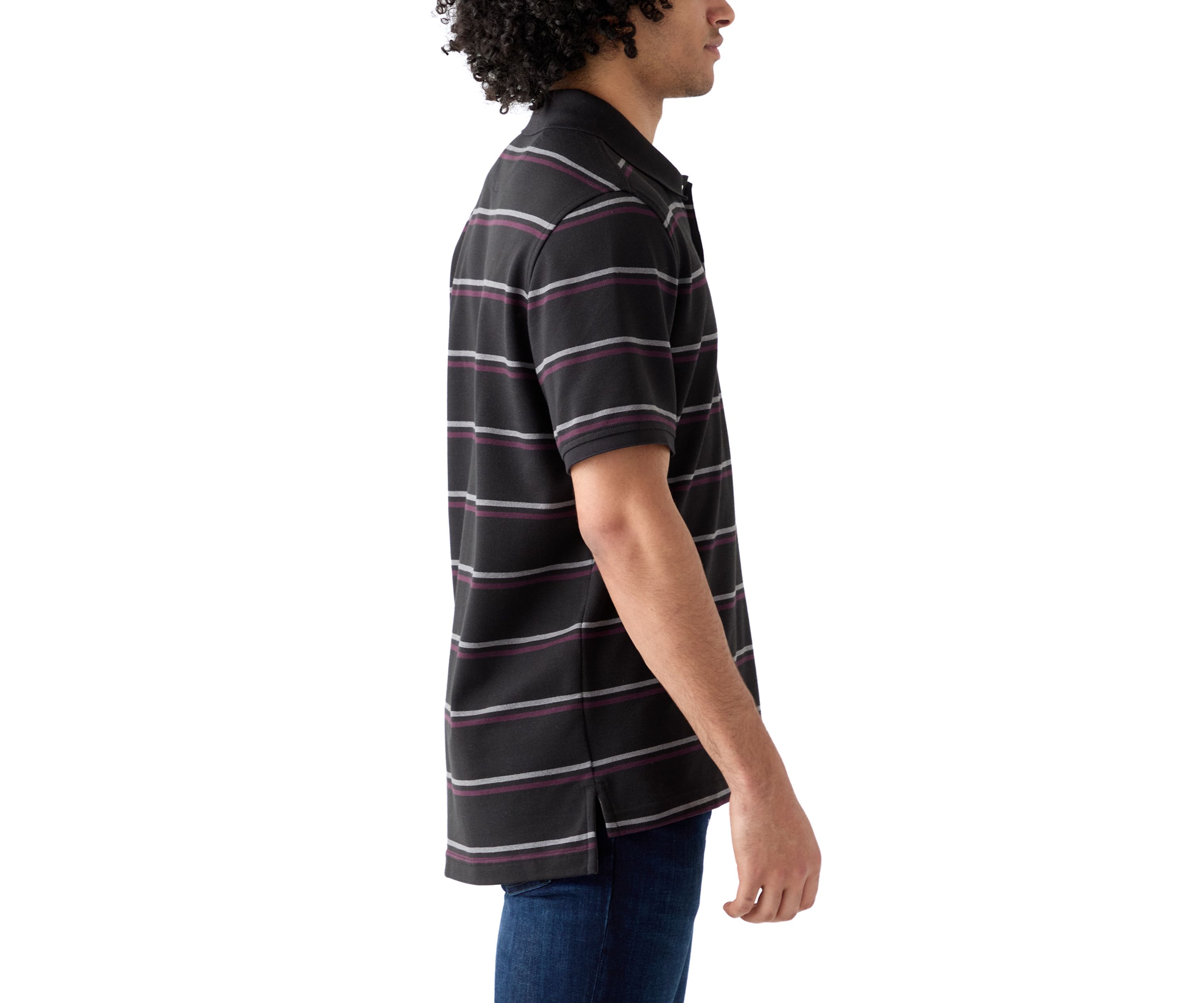 Short Sleeve Advantage Stripe Polo Shirt
