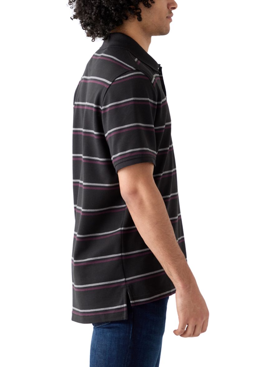 Short Sleeve Advantage Stripe Polo Shirt