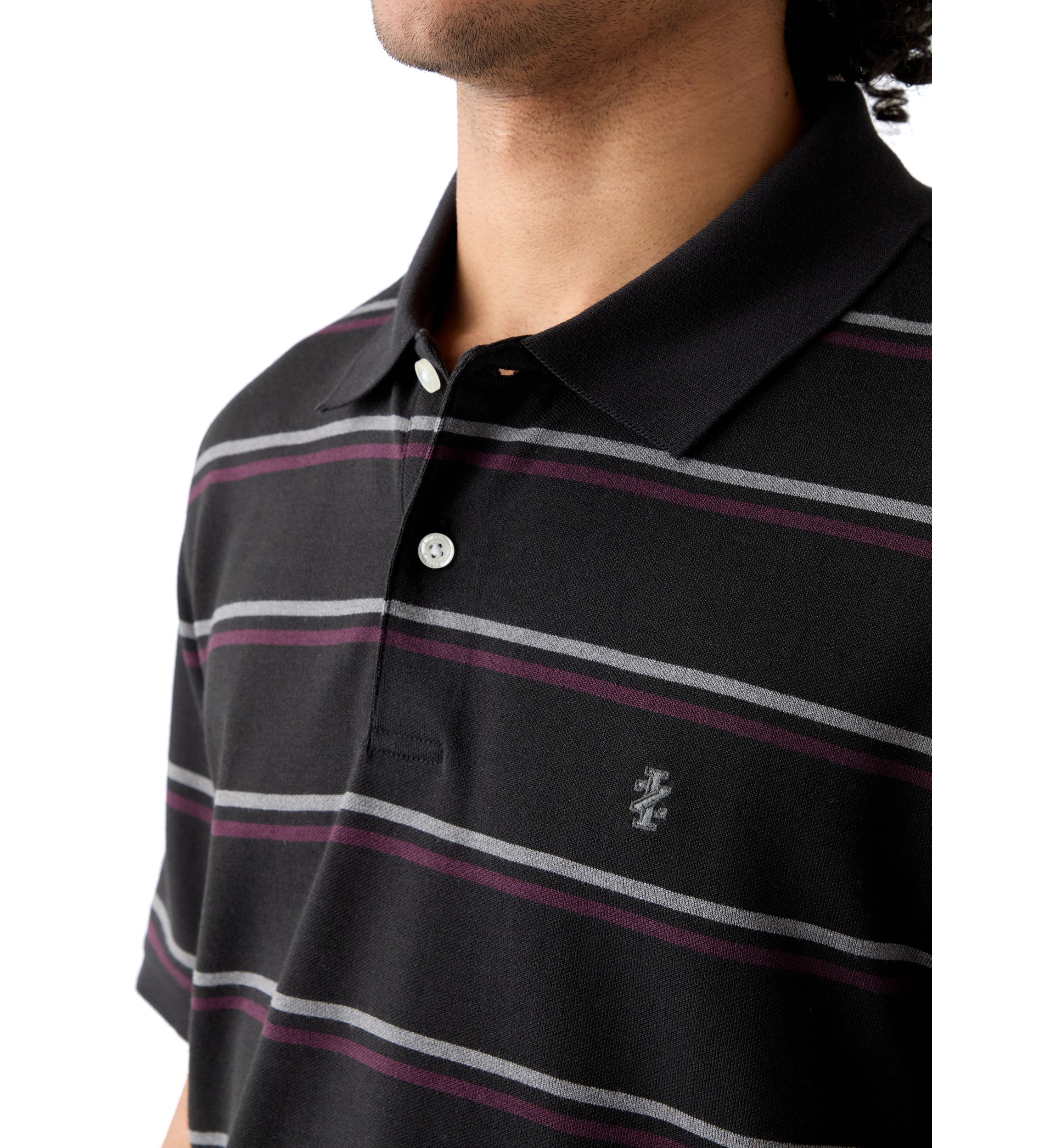 Short Sleeve Advantage Stripe Polo Shirt