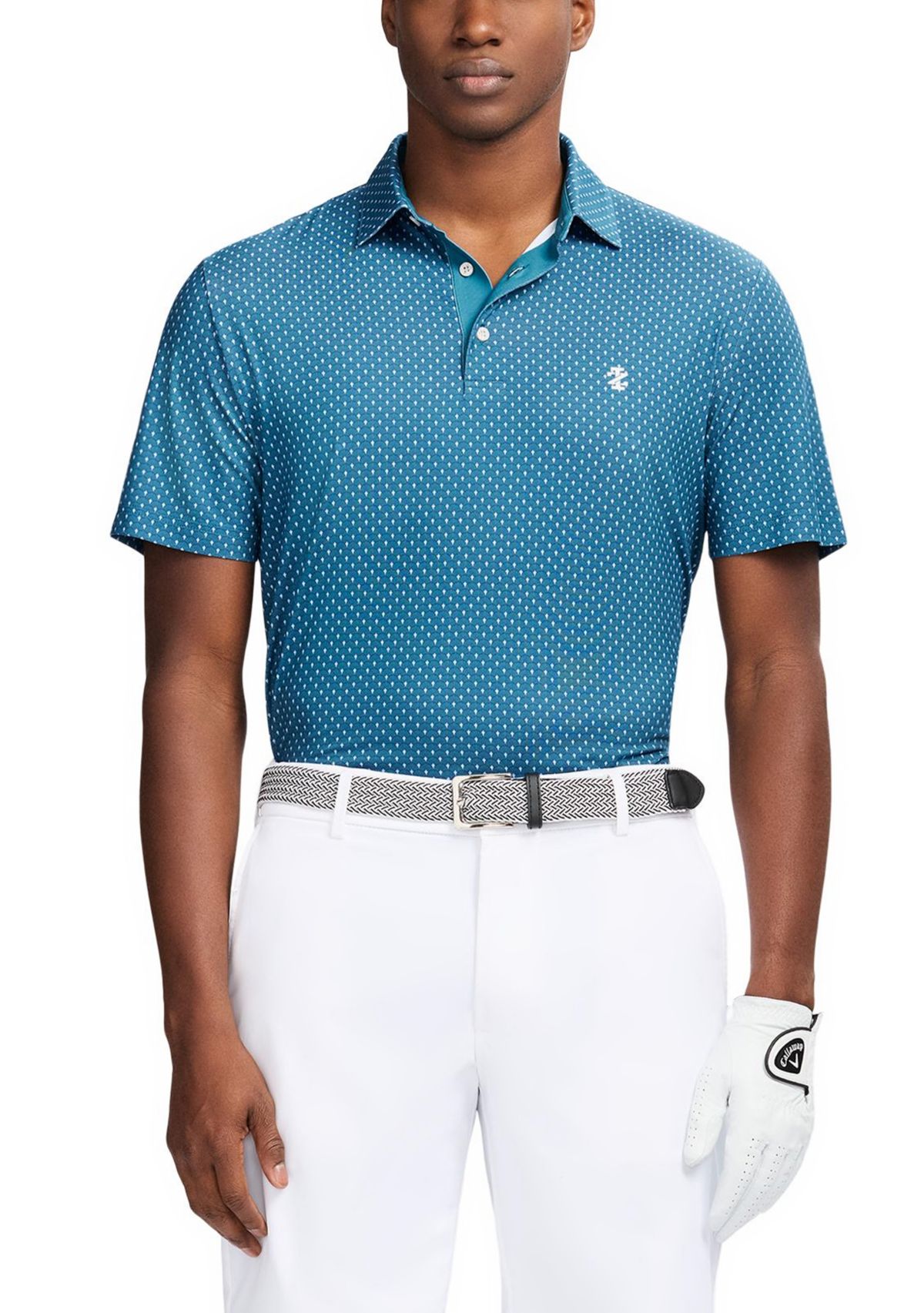 Repeat Geometric Print Polo Shirt 