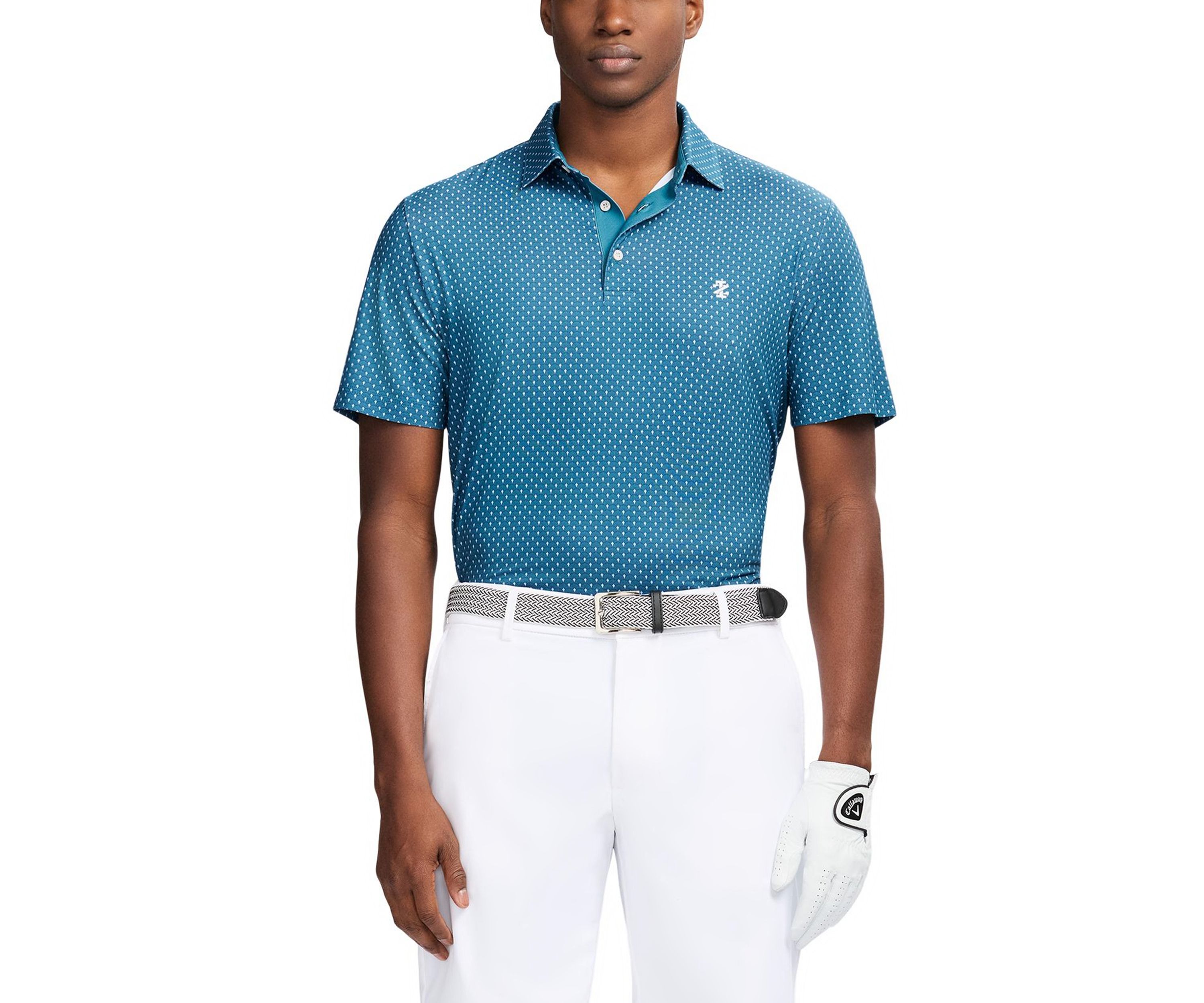 Repeat Geometric Print Polo Shirt 