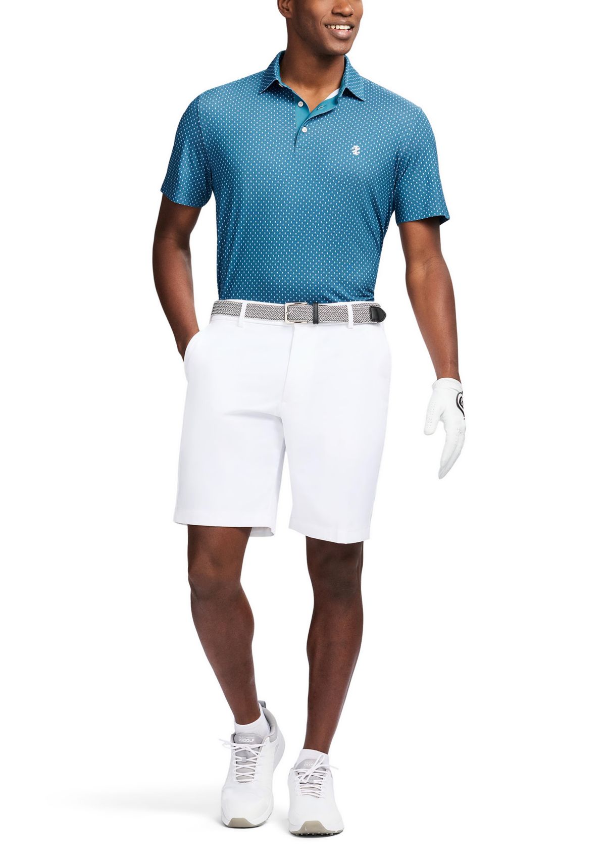 Repeat Geometric Print Polo Shirt 