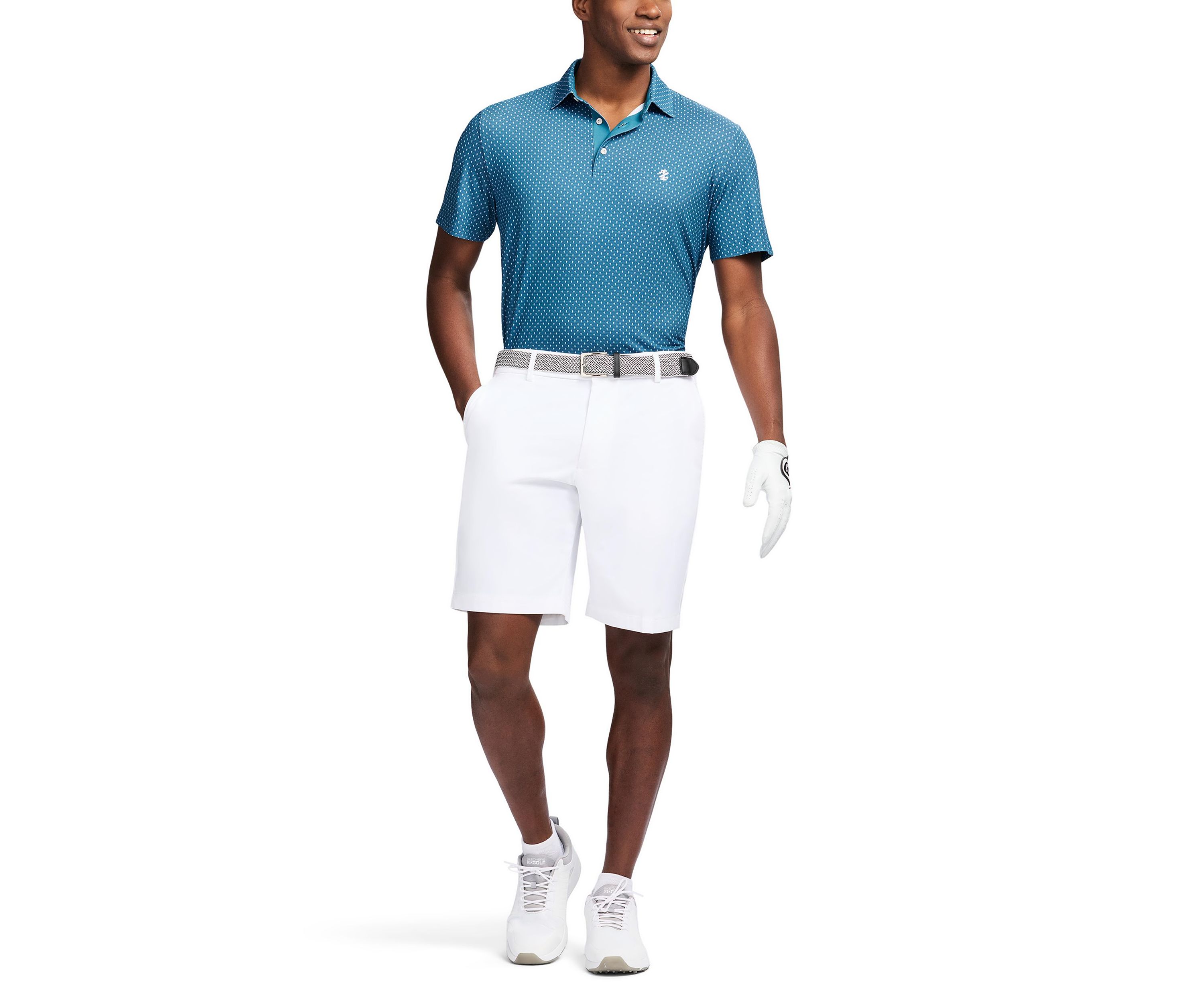 Repeat Geometric Print Polo Shirt 