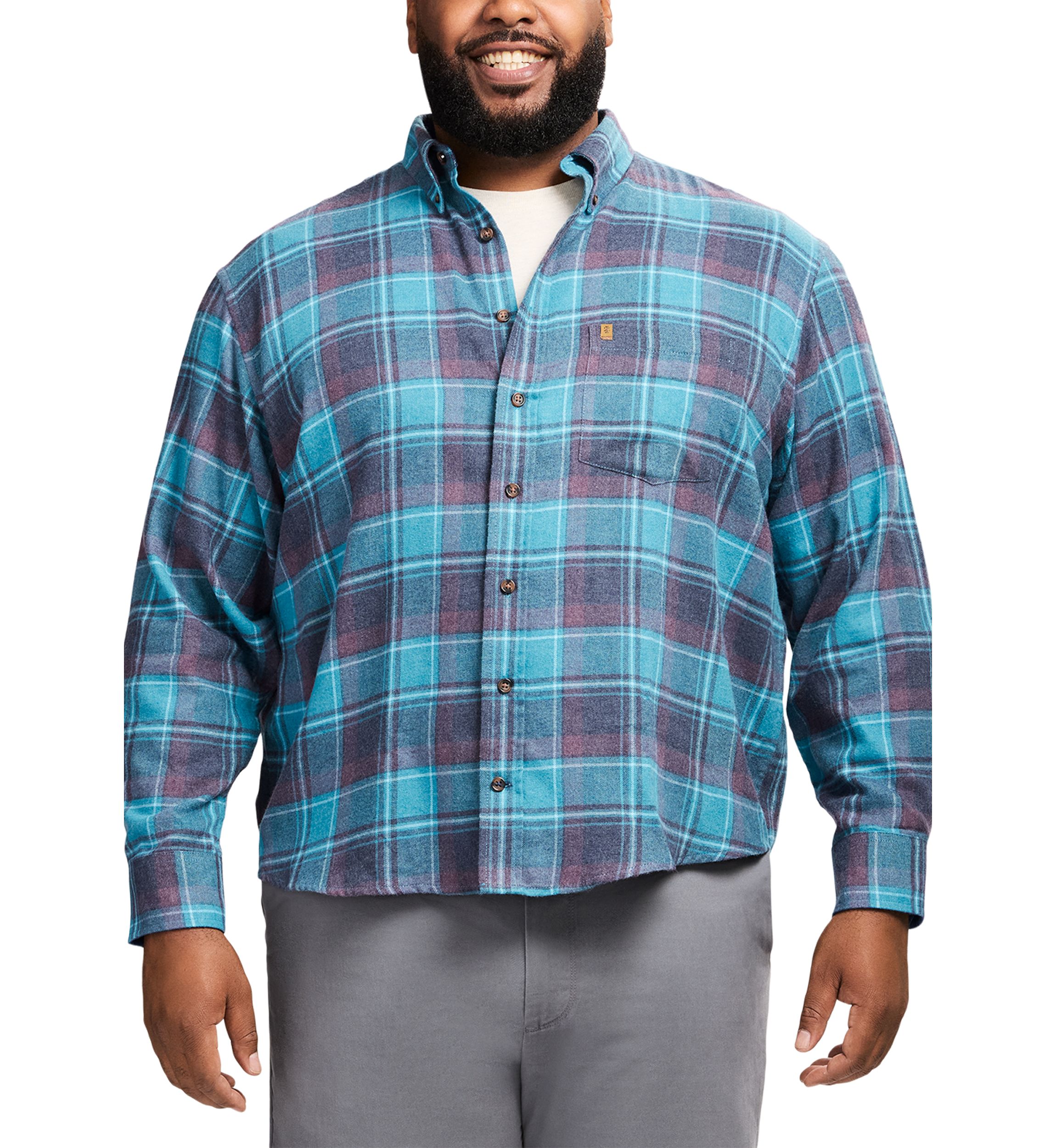 Big & Tall Stratton Flannel Long Sleeve Button Down Shirt