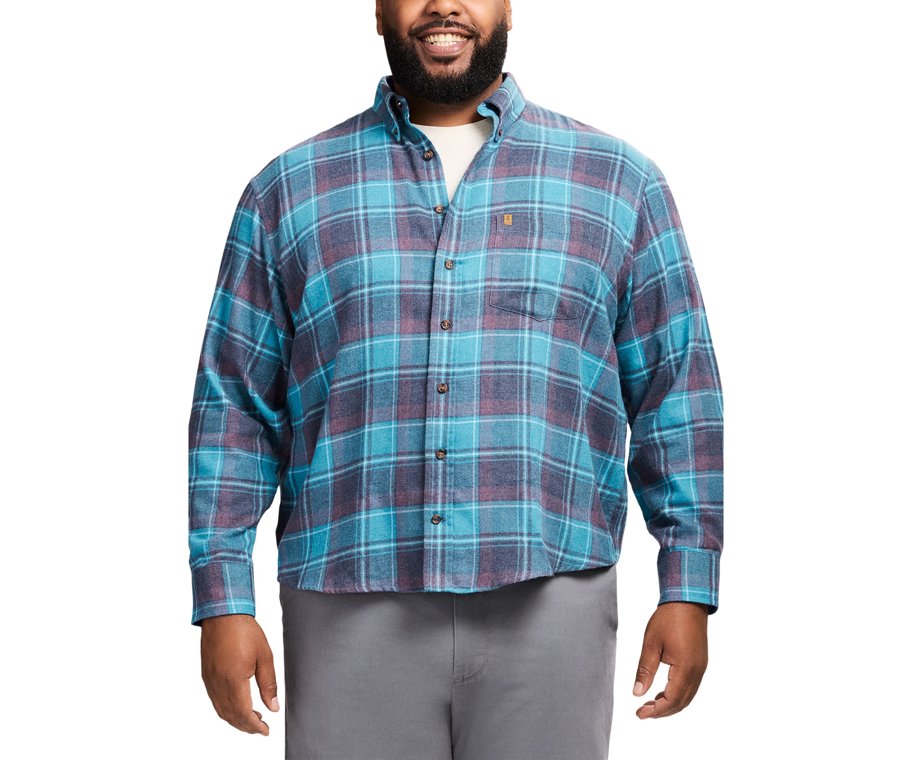Big & Tall Stratton Flannel Long Sleeve Button Down Shirt