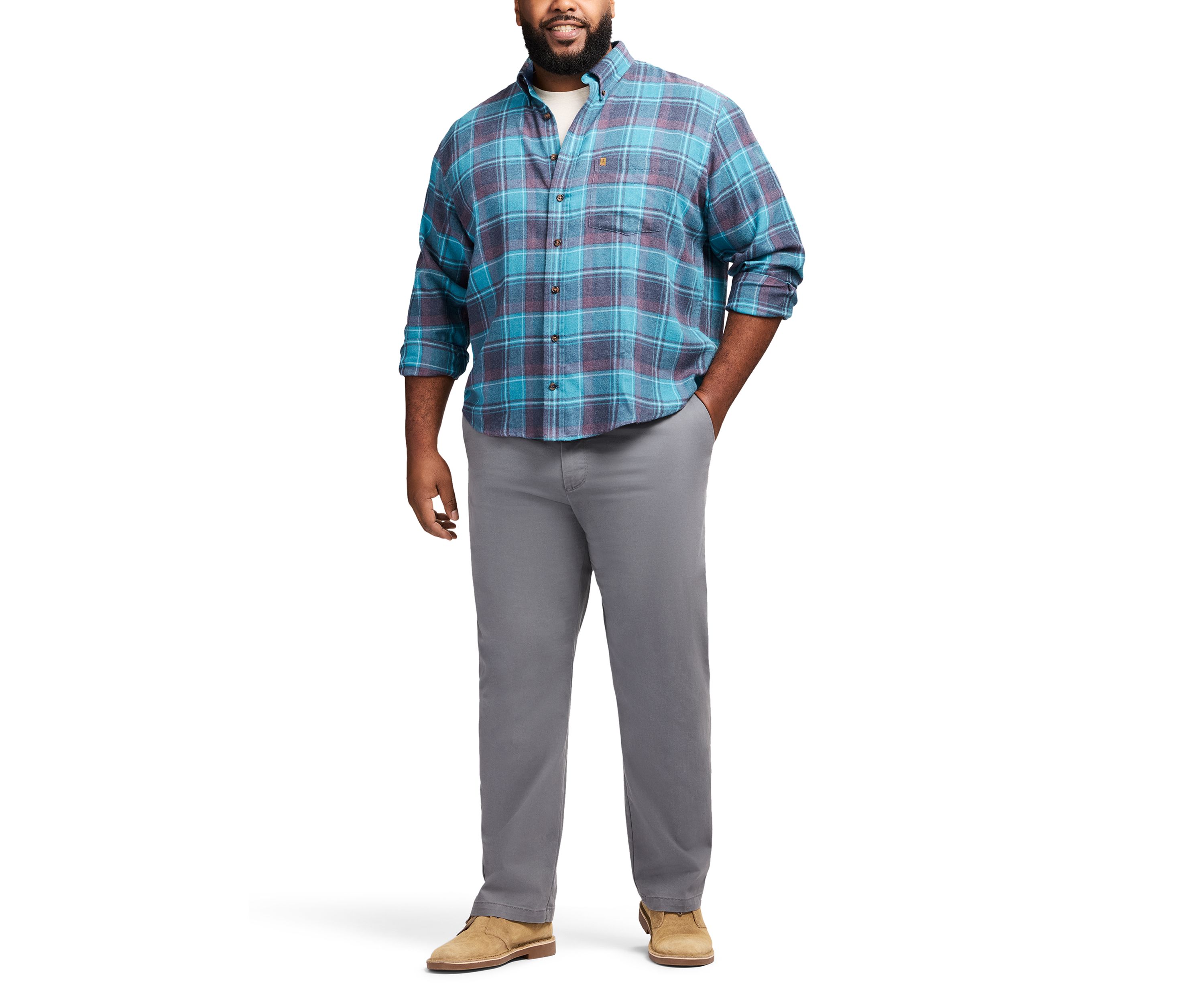 Big & Tall Stratton Flannel Long Sleeve Button Down Shirt