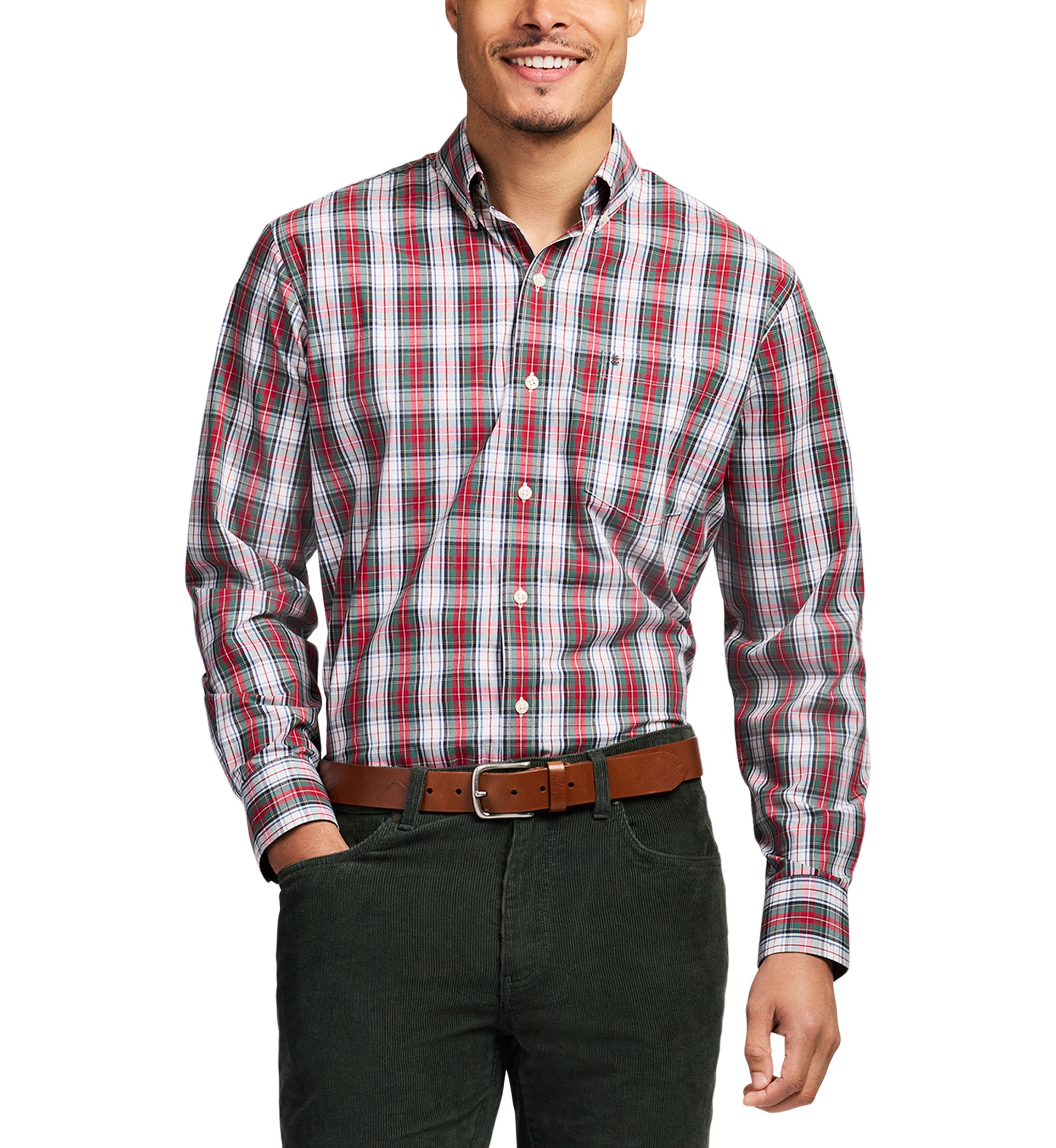 Holiday Tartan Long Sleeve Button Down Dress Shirt