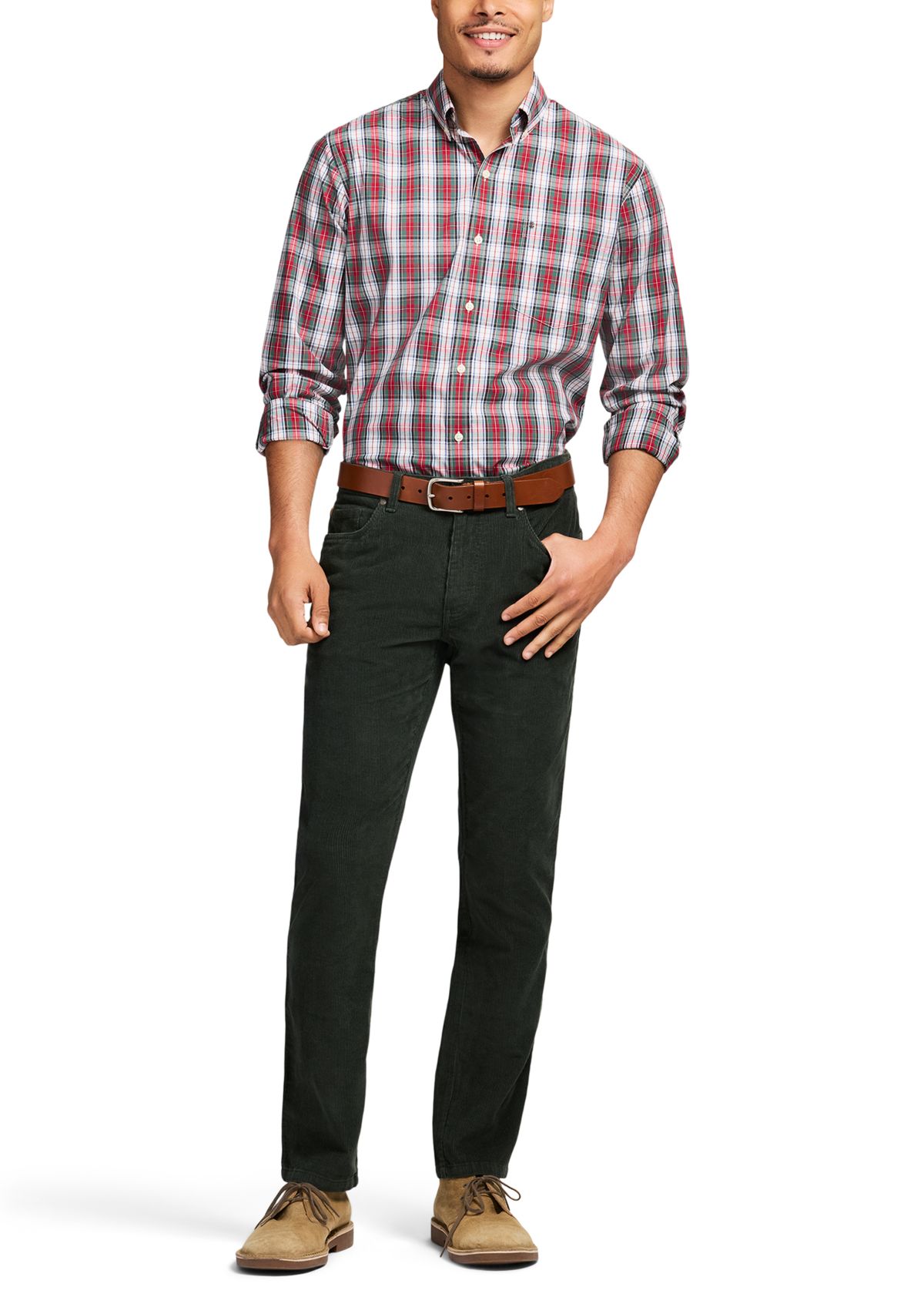 Holiday Tartan Long Sleeve Button Down Dress Shirt