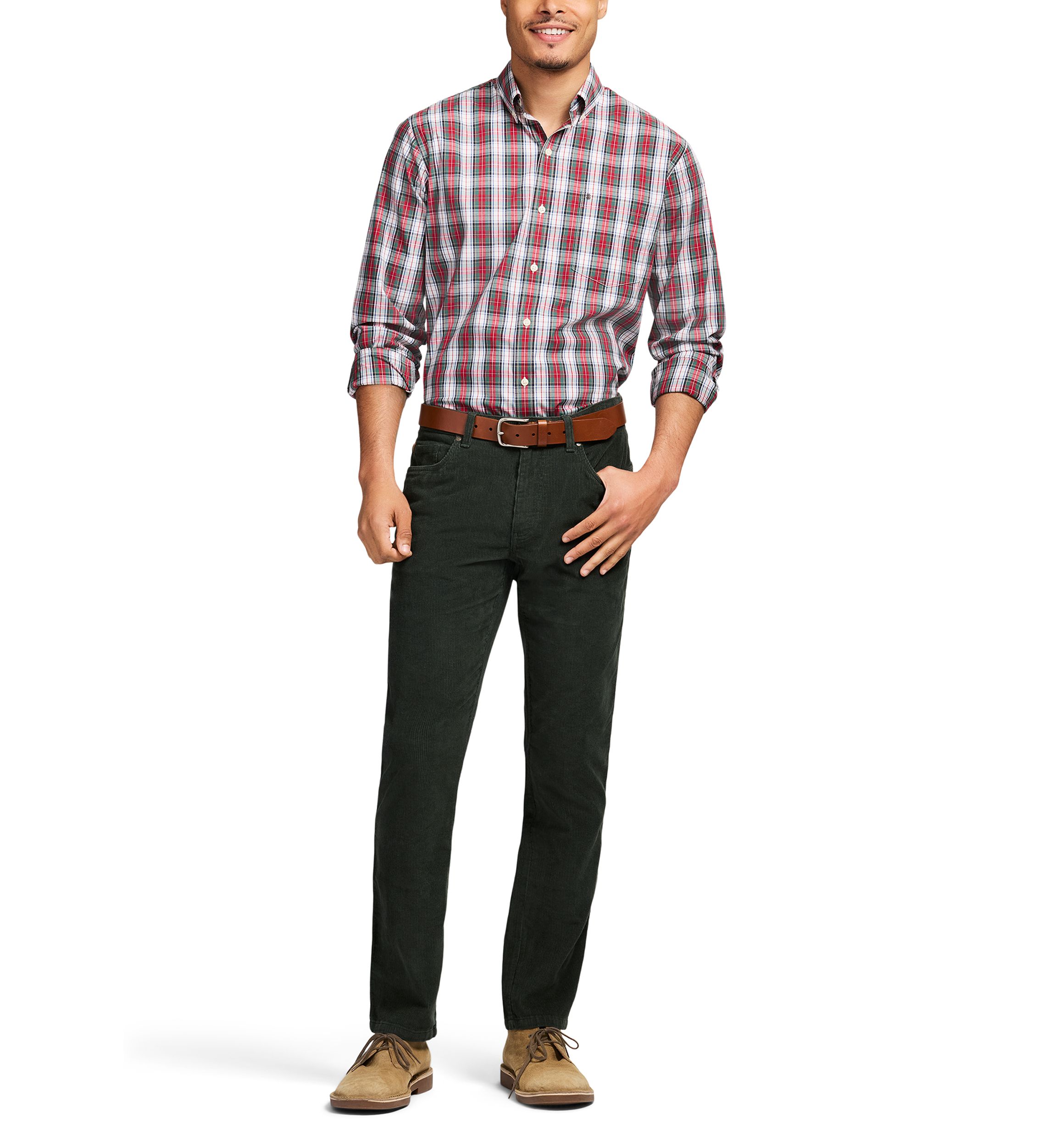 Holiday Tartan Long Sleeve Button Down Dress Shirt