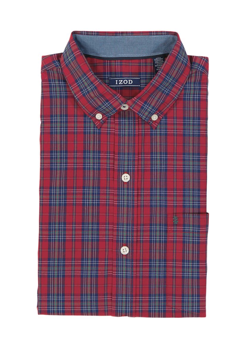 Holiday Tartan Long Sleeve Button Down Dress Shirt 